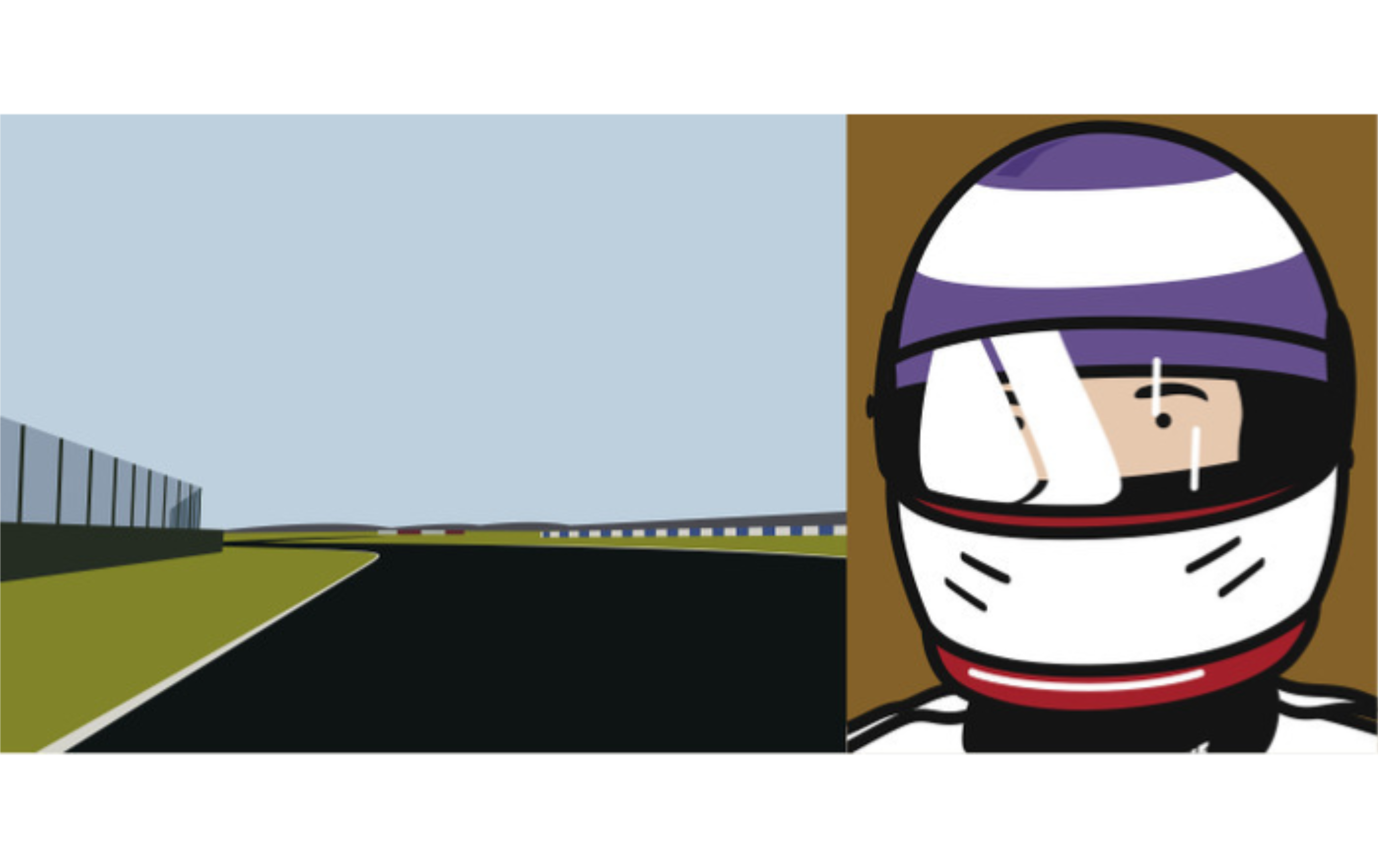 Julian Opie – Imagine you are driving (fast)/Olivier w/helmet, 2002 – Impression lambda