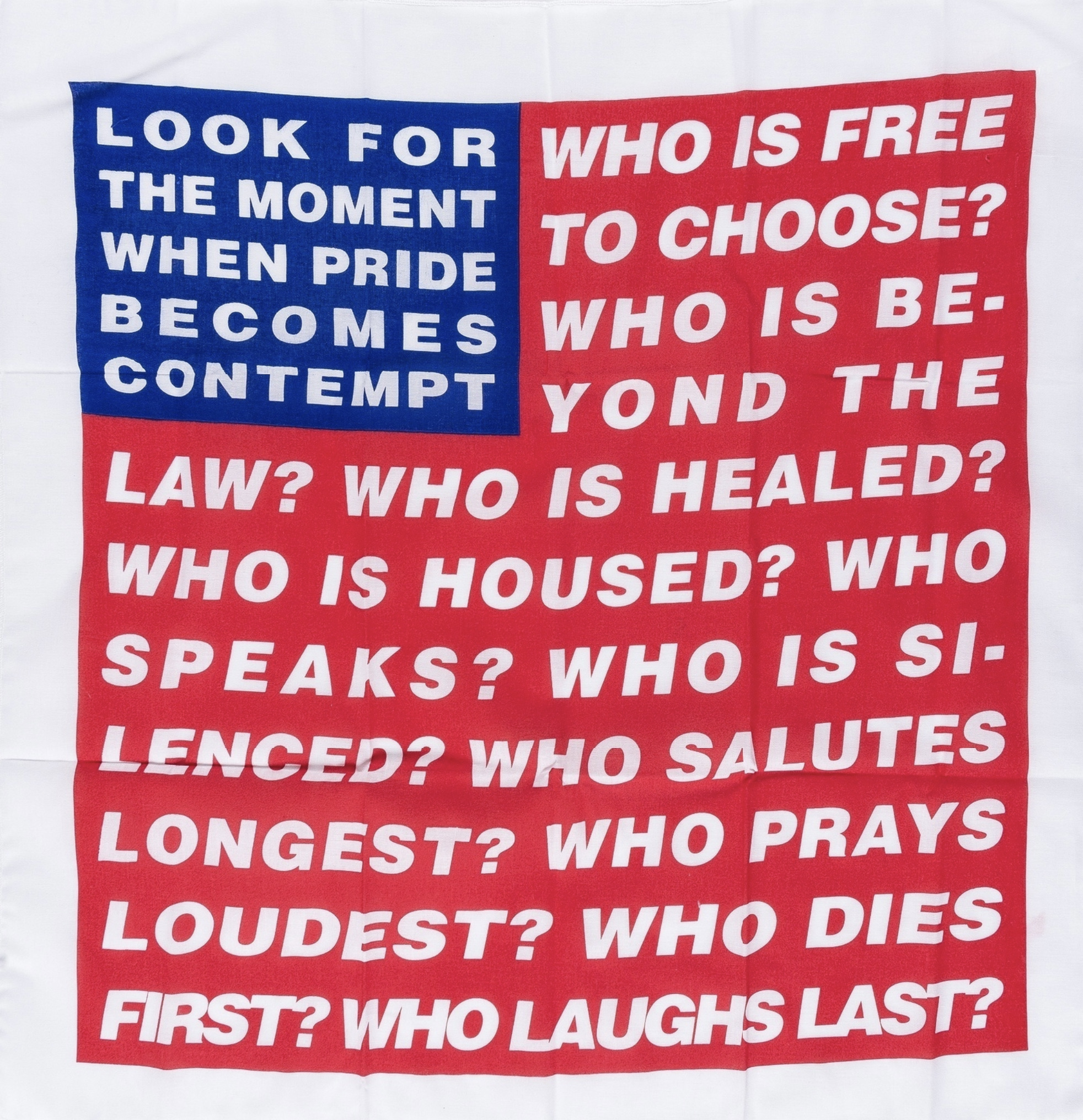 Barbara Kruger – Untitled (Flag), 2020 – Técnica mixta