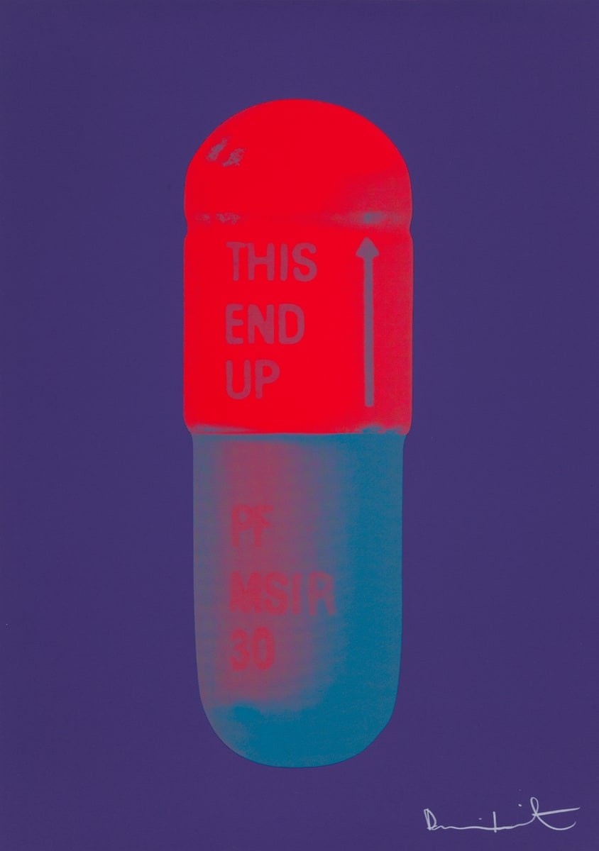 Damien Hirst – The Cure (violet/electric red/powder blue), 2014 – Silkscreen