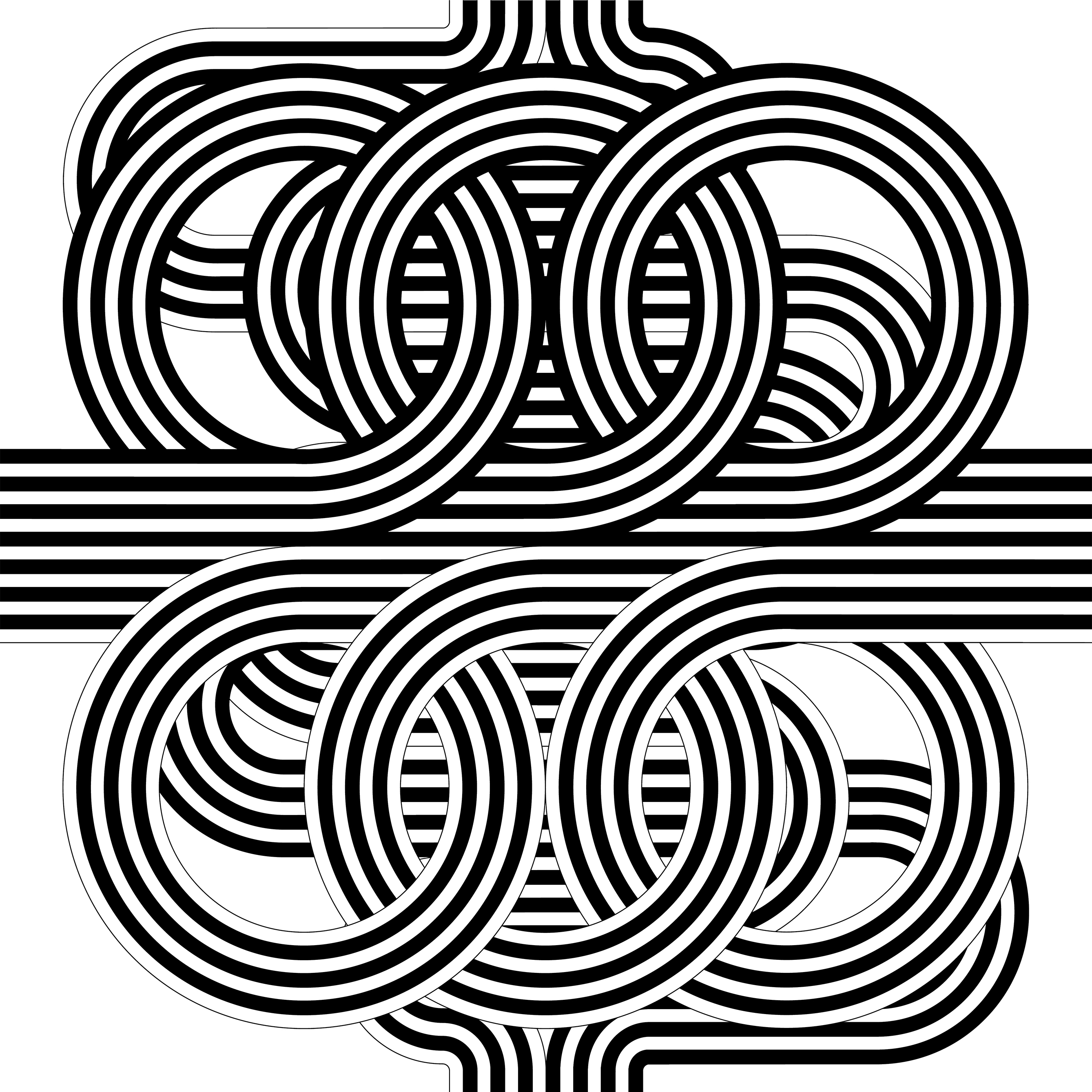 Julio Le Parc – Larga marcha, 4 bifurcaciones, 11 (black and white), 2021 – Lithographie