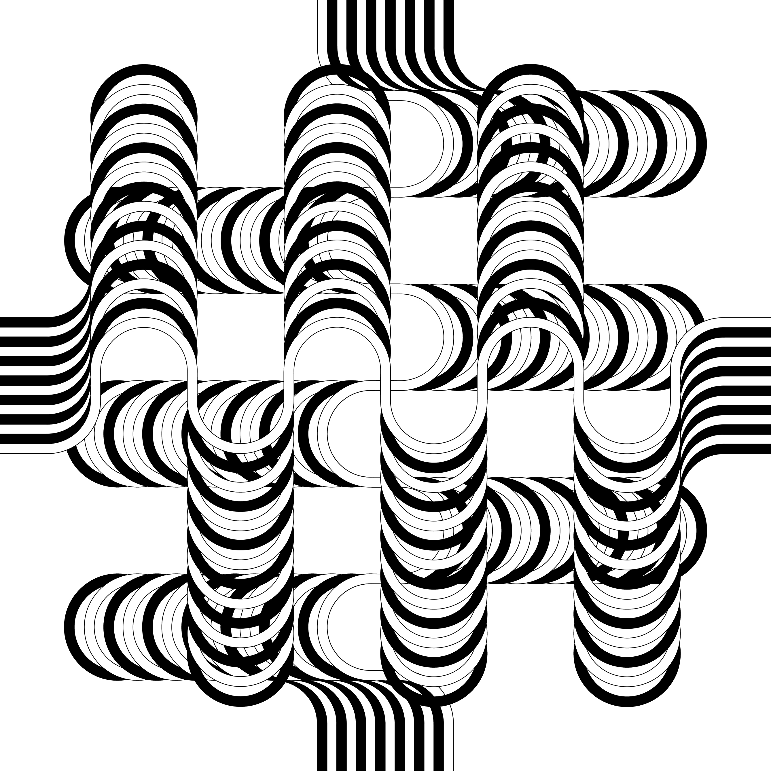 Julio Le Parc – Larga marcha, 4 bifurcaciones, 12 (black and white), 2021 – Lithographie