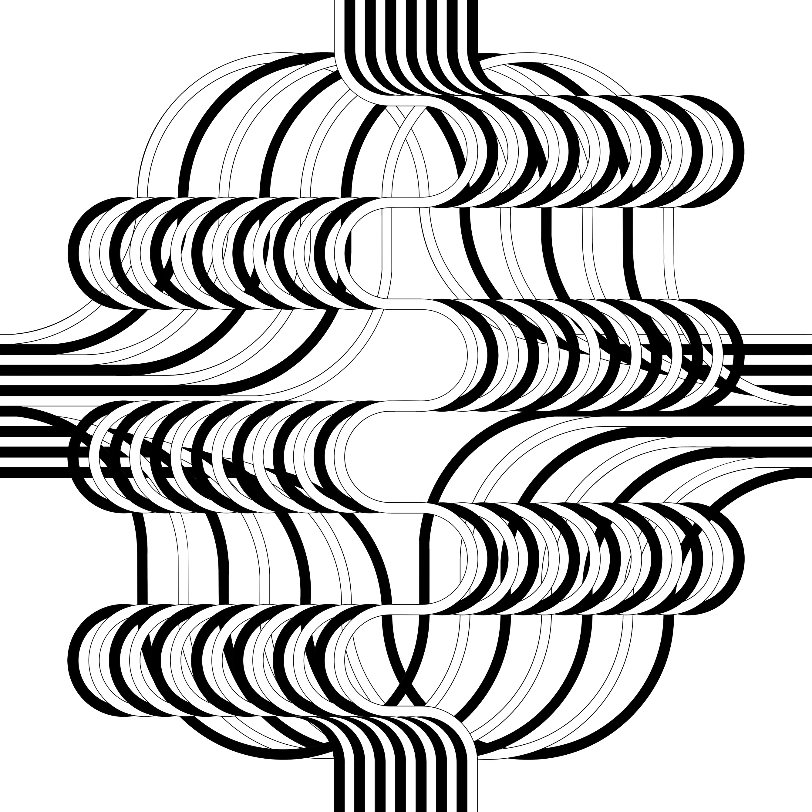 Julio Le Parc – Larga marcha, 4 bifurcaciones, 13 (black and white), 2021 – Lithographie