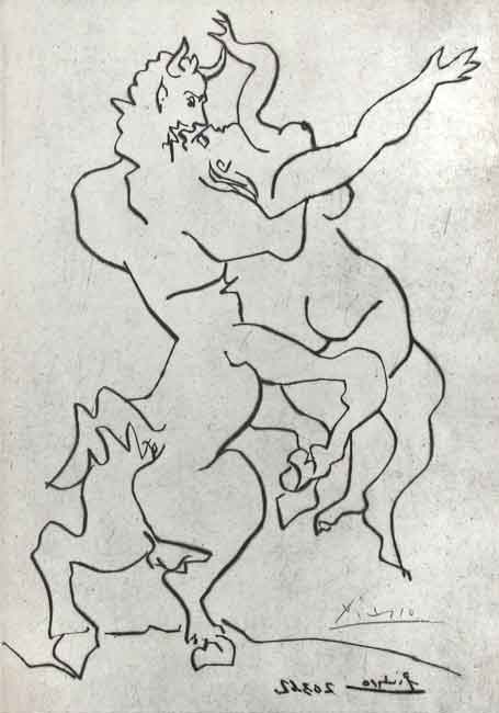 Pablo Picasso – El Rapto De Jezabel Por Quirón El Centauro II, 1962 – Punta Seca