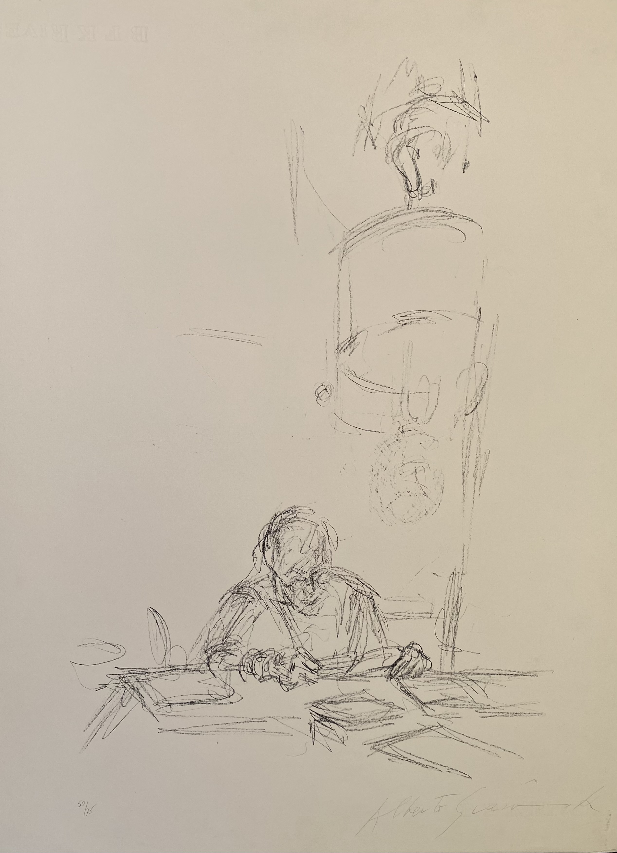 Alberto Giacometti – La mère de l'artiste lisant sous la lampe à Stampa III, 1963 – Lithograph