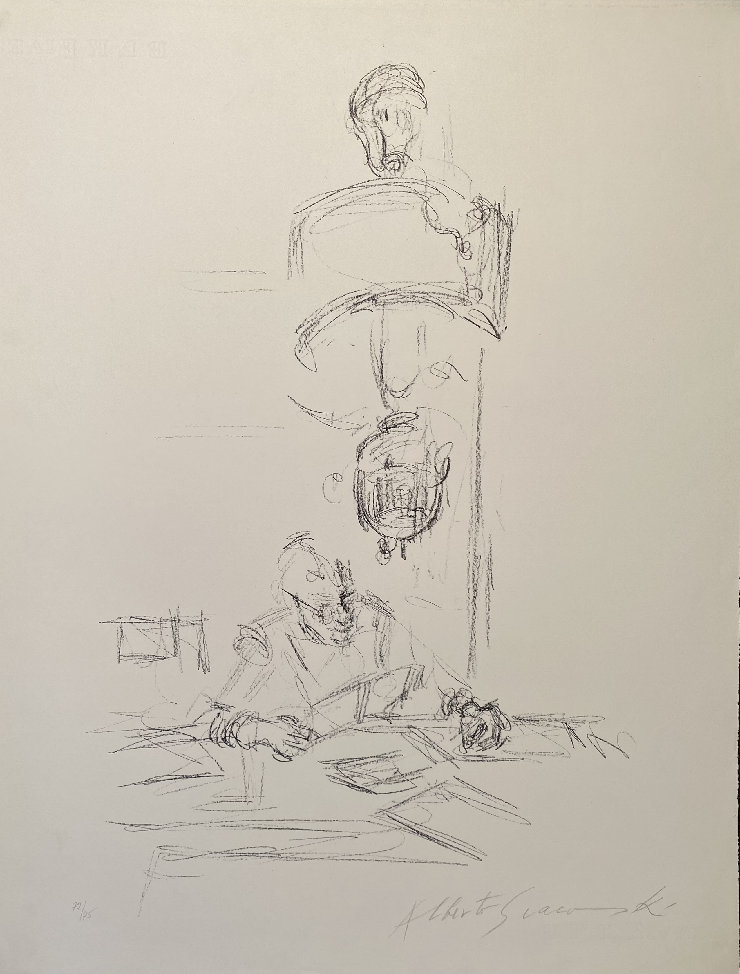 Alberto Giacometti – La mère de l'artiste lisant sous la lampe à Stampa II, 1963 – Lithograph