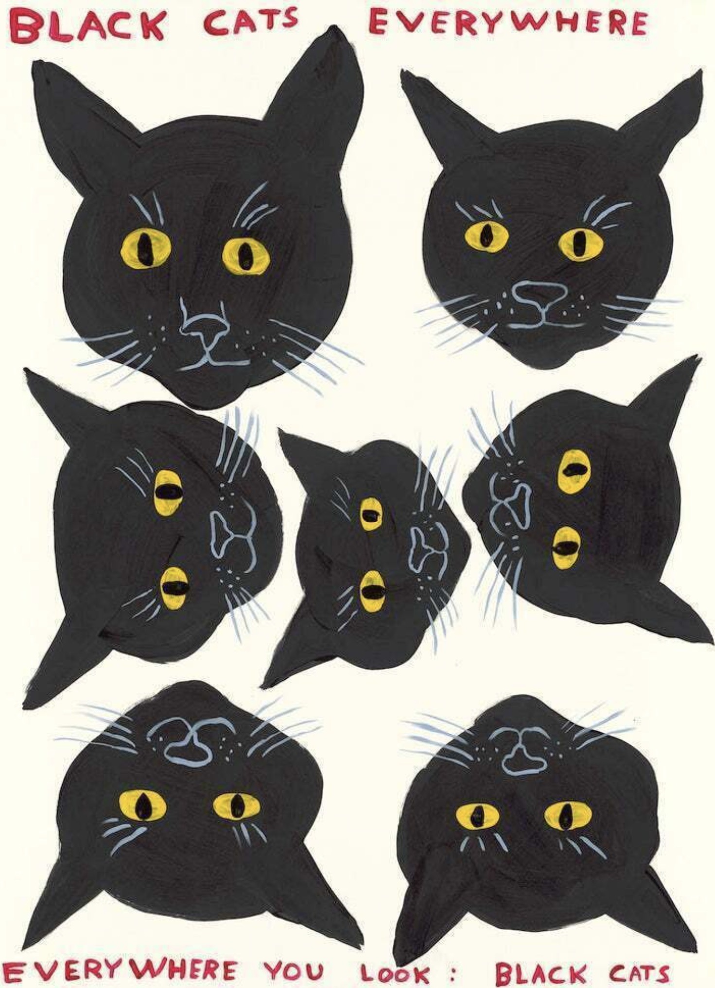 David Shrigley – Black Cats, 2021 – Screen-print