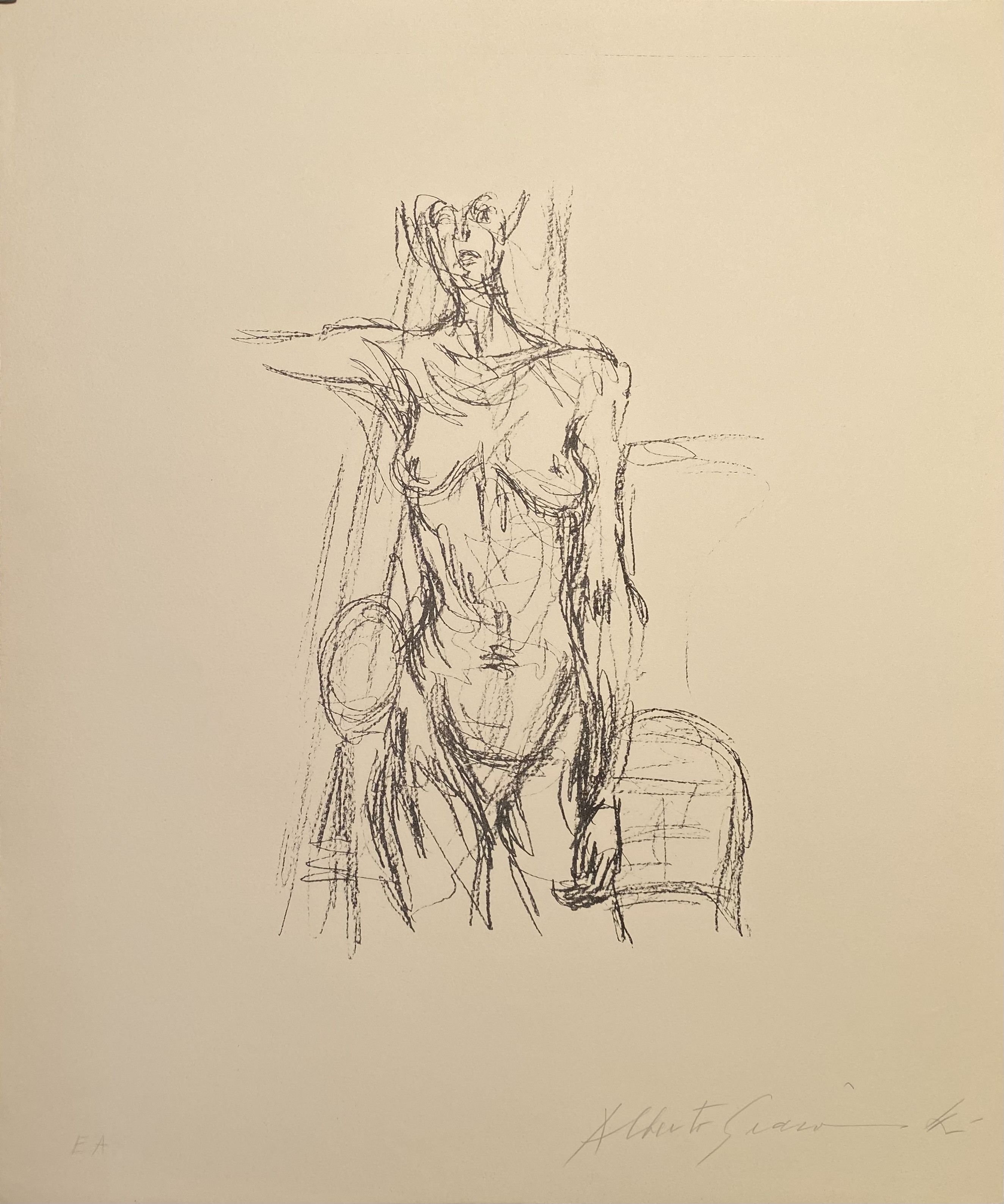 Giacometti, Alberto | Femme Nue Debout avec le bras drout levé - signed, 1961 — available on Composition Gallery