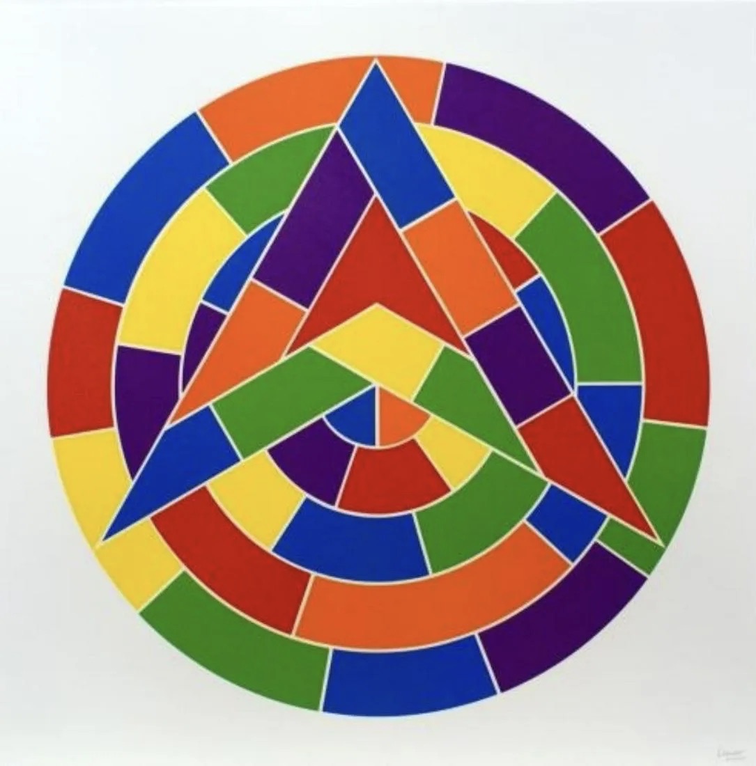 Sol LeWitt – Tondo 1 (3 point star), 2002 – Linogravure