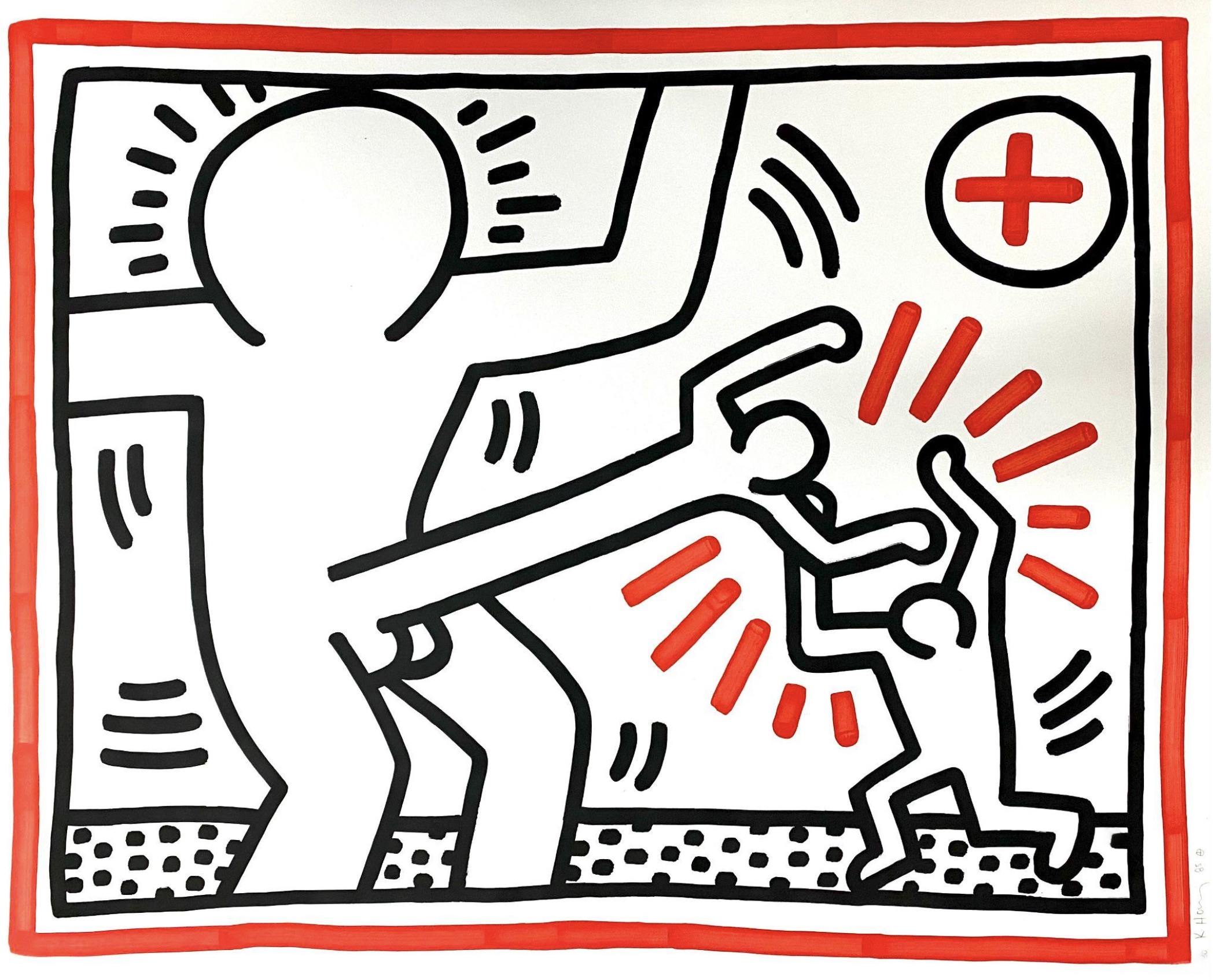 Keith Haring – Untitled (Cockfight), 1985 – Lithograph