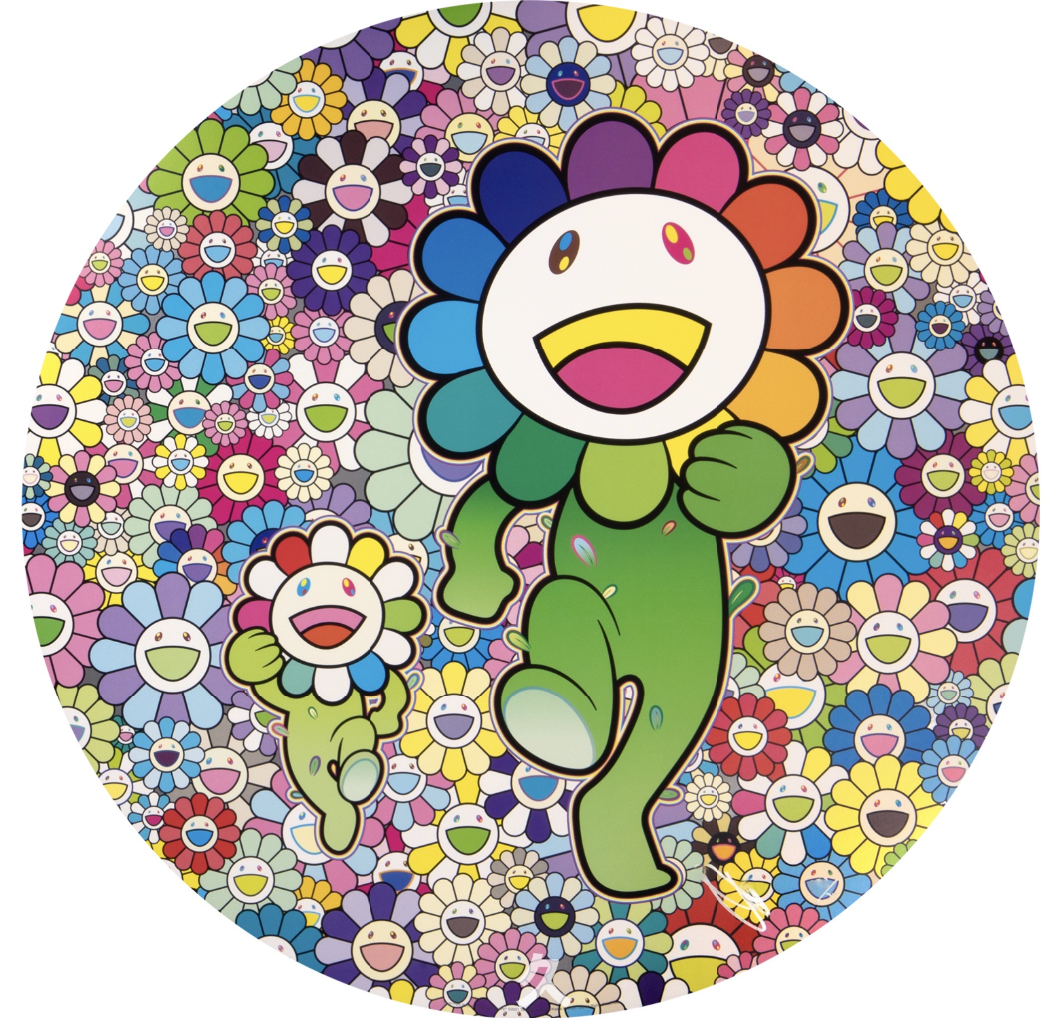Takashi Murakami – Rum Pum Pum In A Field Of Flowers!, 2022 – Impresión offset