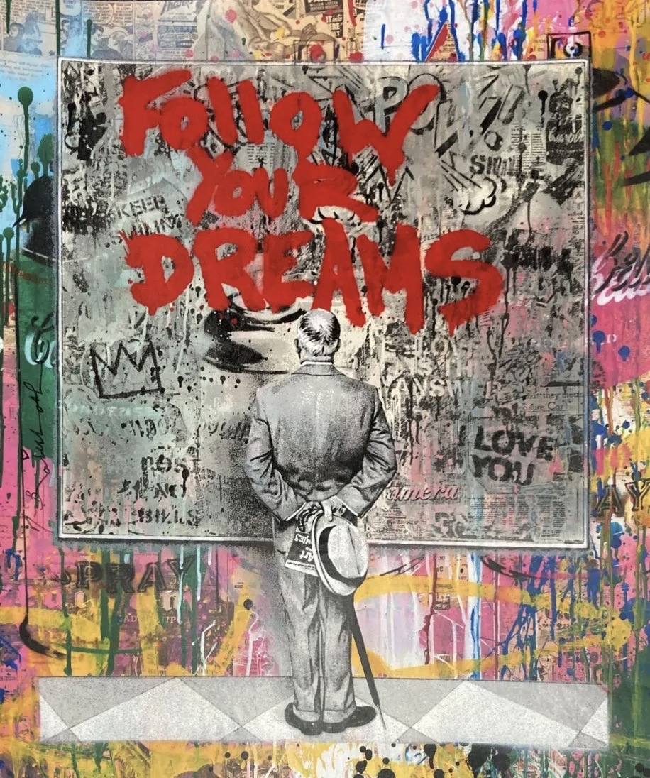 Mr. Brainwash – Street Connoisseur Follow Your Dreams Red, 2022 – Mischtechnik