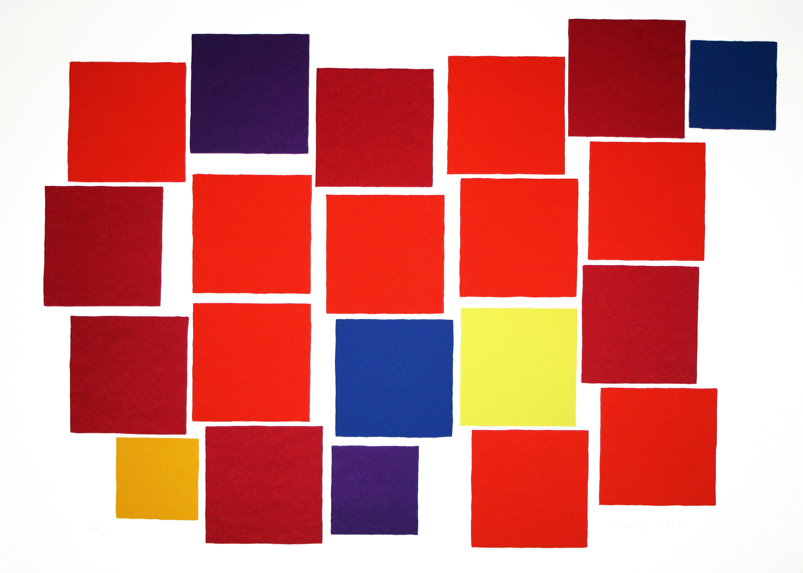 Piero Dorazio – Red Squares, 1967 – Lithographie