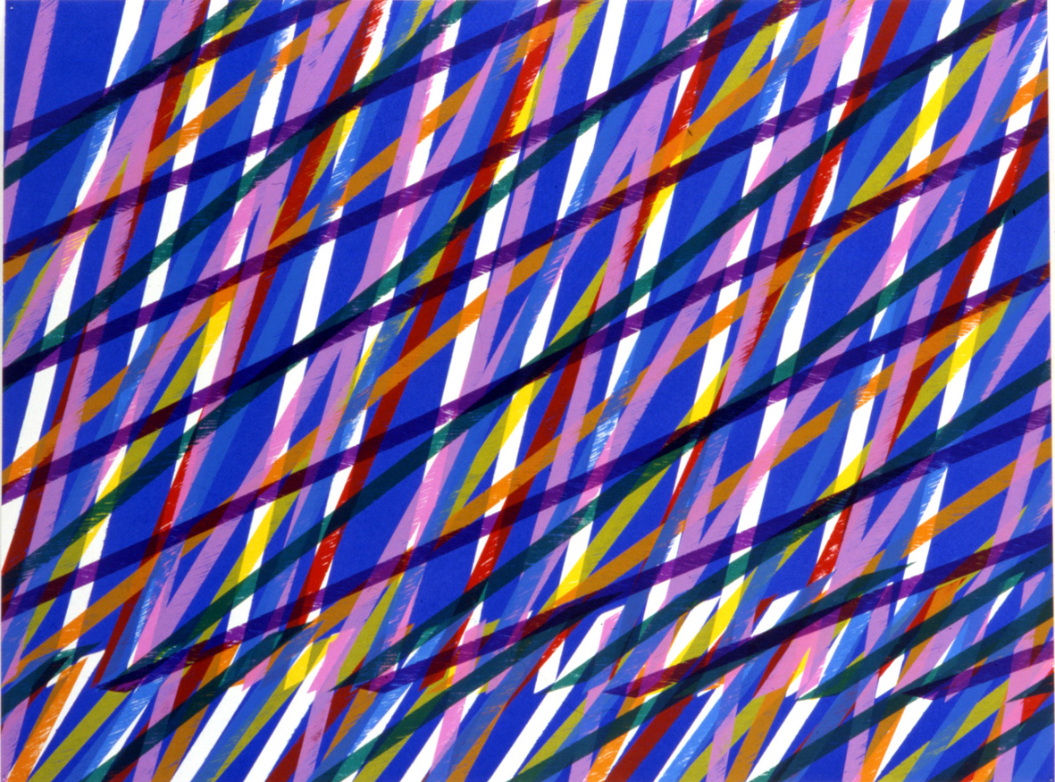 Piero Dorazio – Blue Lines, 1988 – Silkscreen