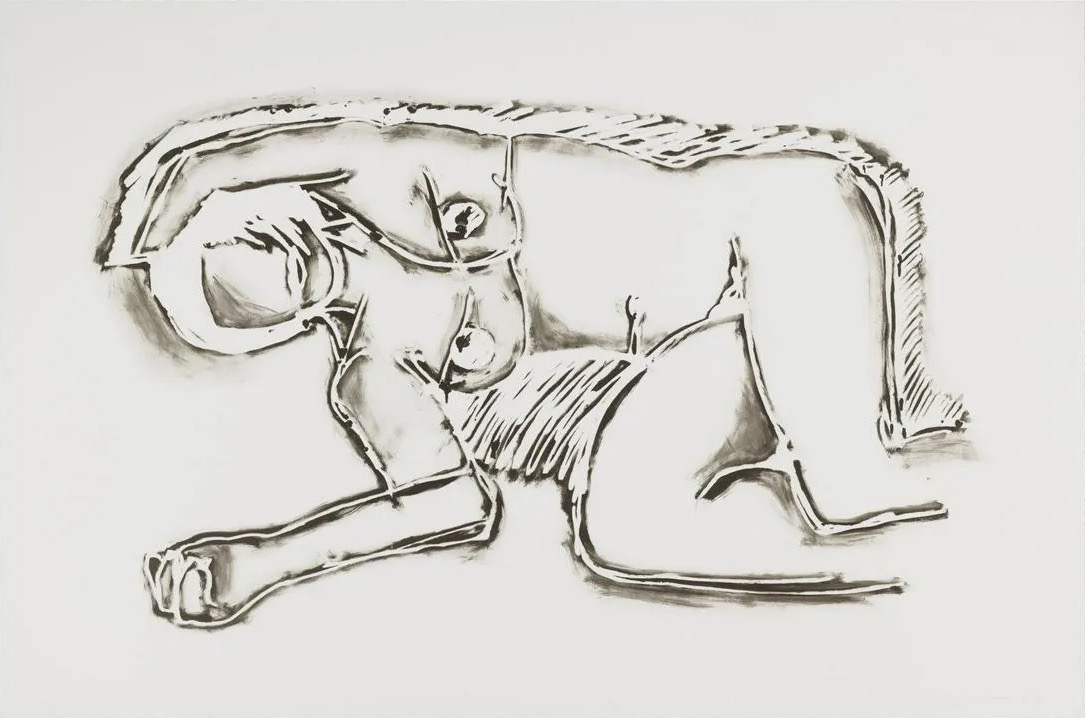 Tom Wesselmann – Monica Lying on Her Side with Scribble, 1990 – Lithograph