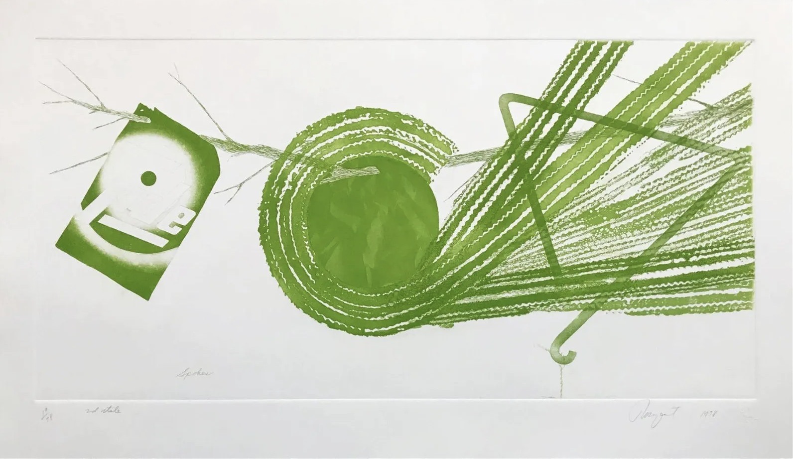James Rosenquist – SPOKES (green), 1978 – Etching and Aquatint