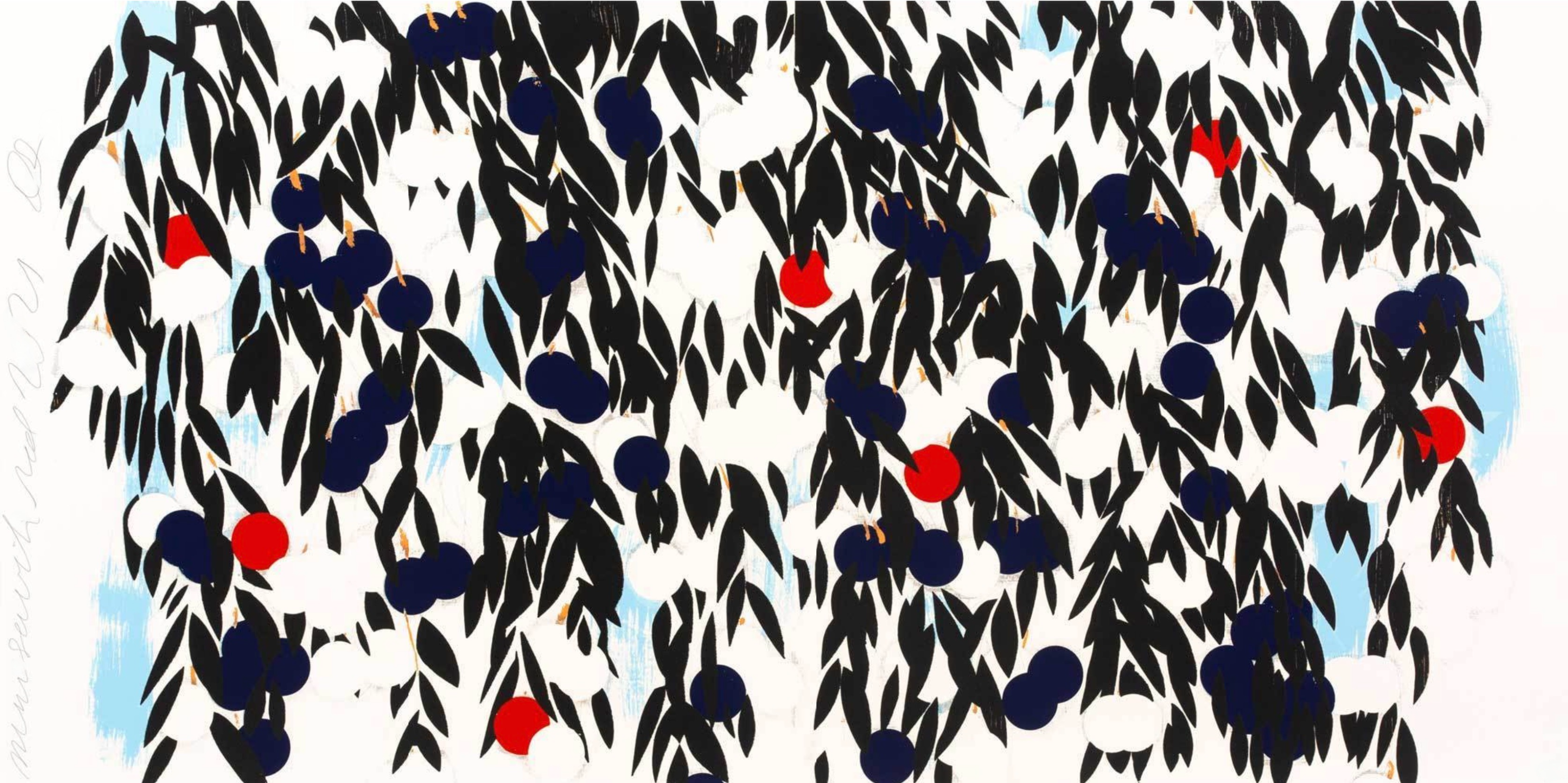 Donald Sultan – Mimosa with Red, 2021 – Mixed média
