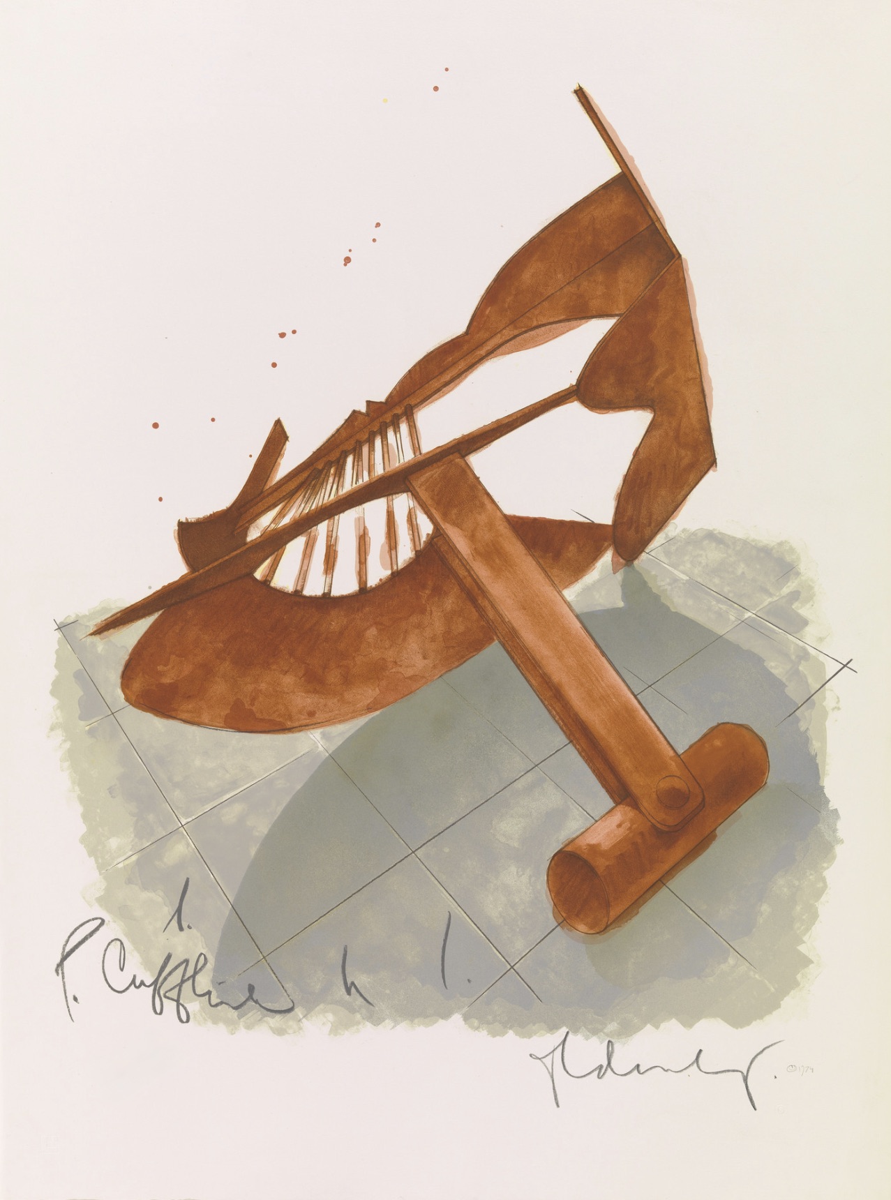 Claes Oldenburg – Picasso Cufflink, 1974 – Lithograph