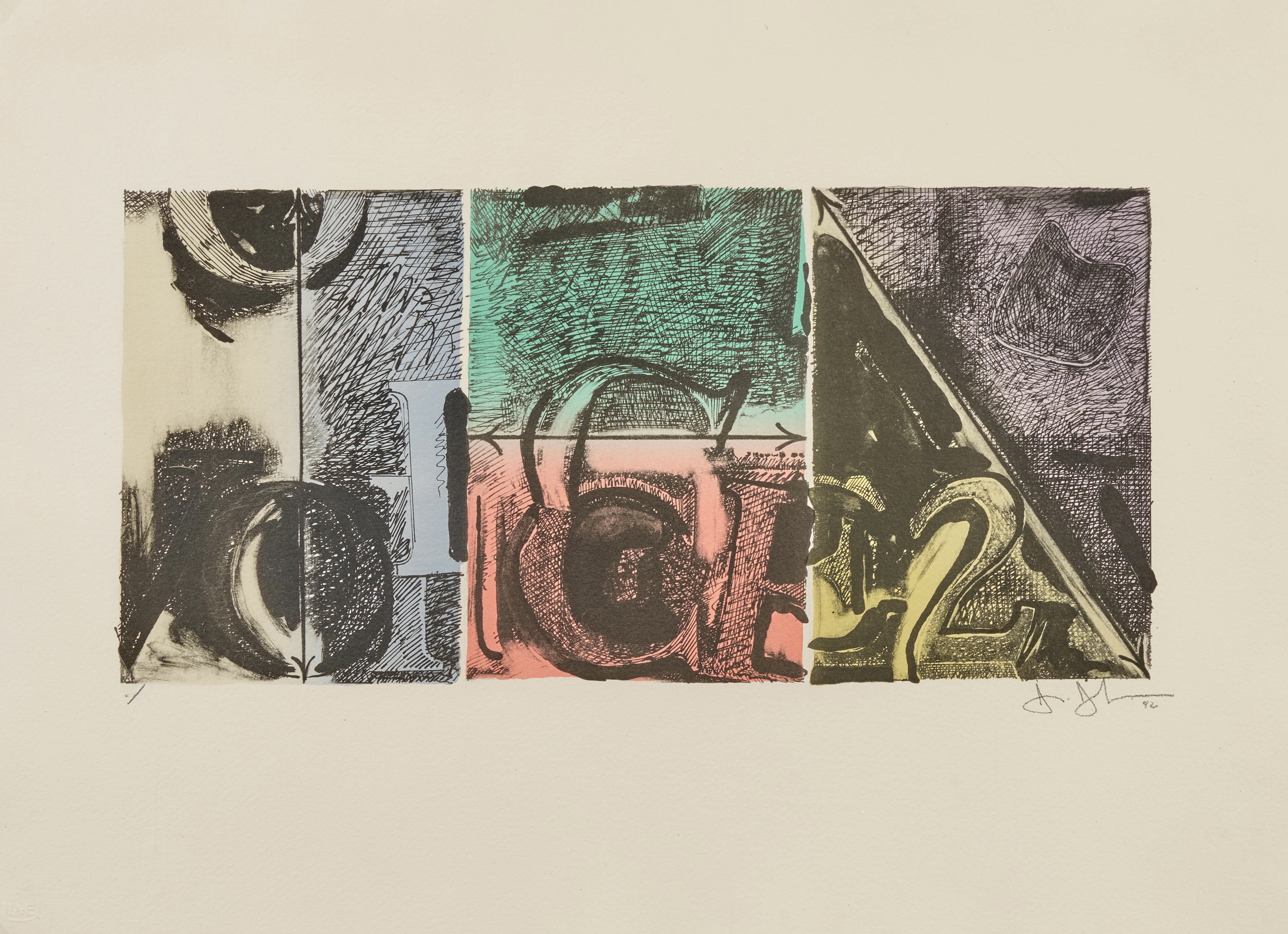 Jasper Johns – Voice 2, 1982 – Lithograph