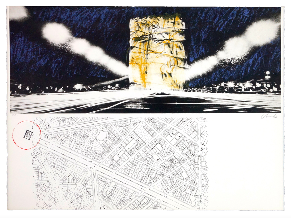 Javacheff Christo – Project for the Arc de Triomphe, Paris, 1970 – Lithographie