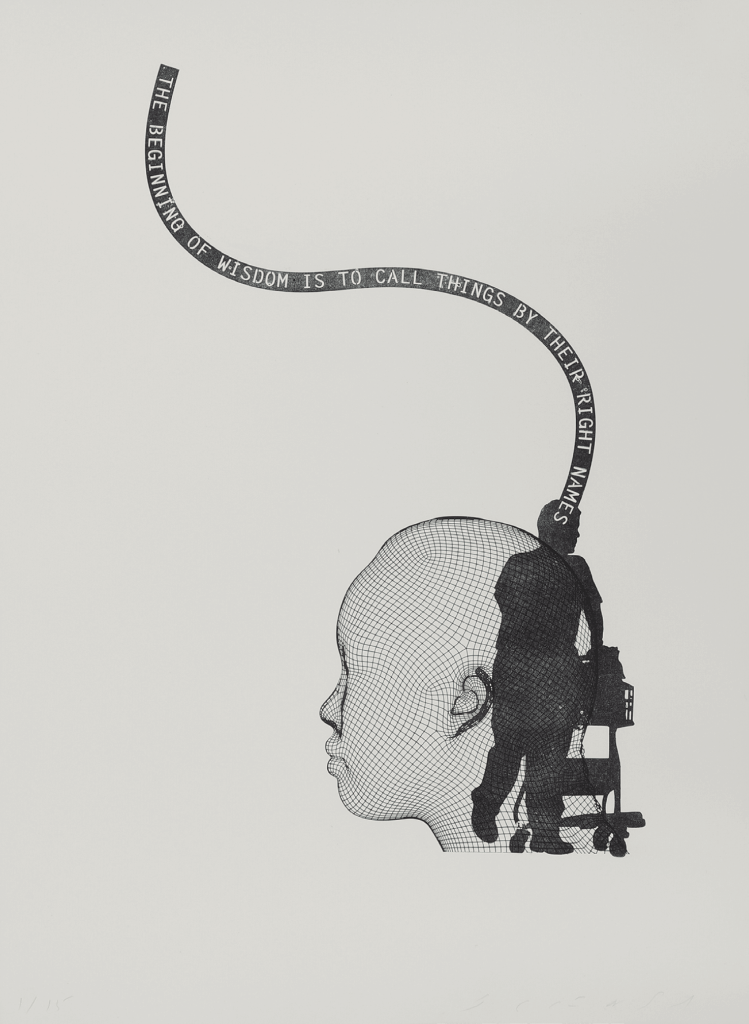 Jaume Plensa – The beginning of wisdom is to call things by their right names, 2022 – Reliefdruck