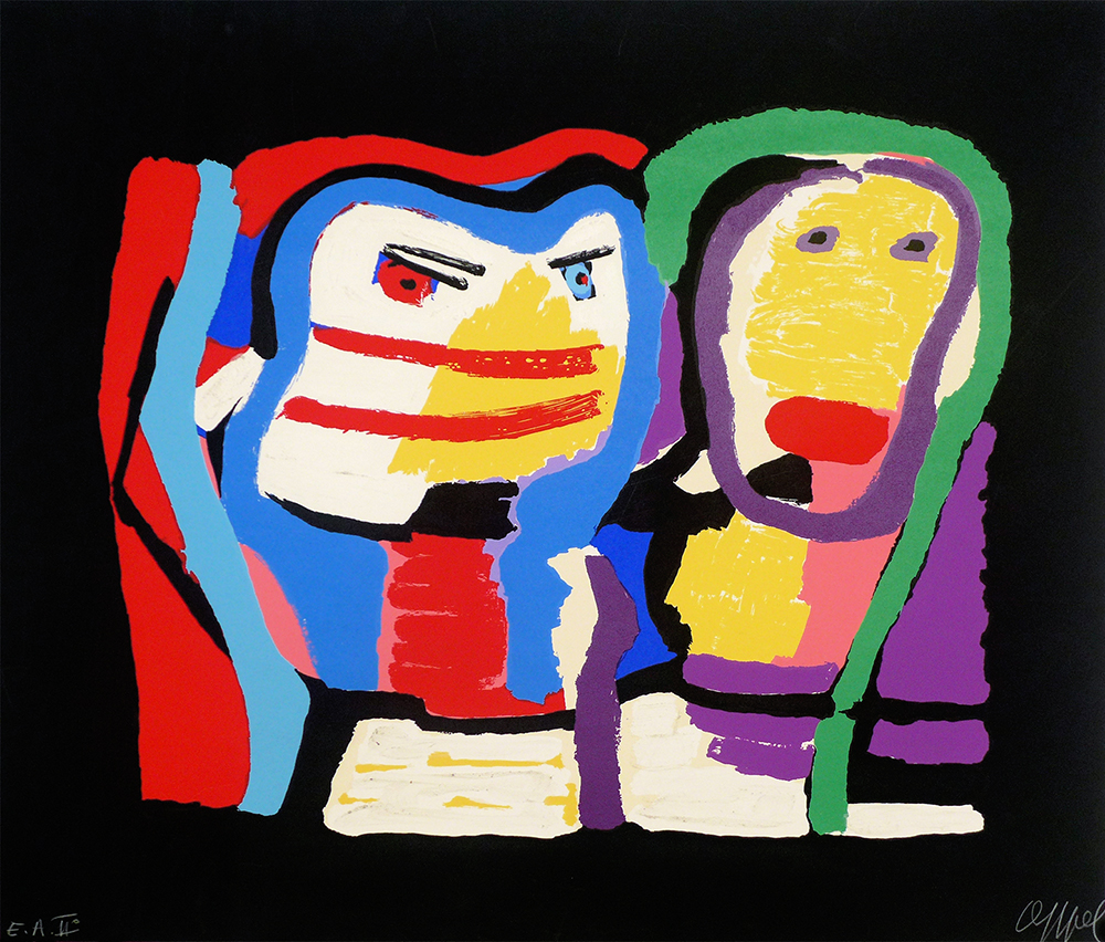 Karel Appel – Deux Personnages, 1978 – Mixed Media