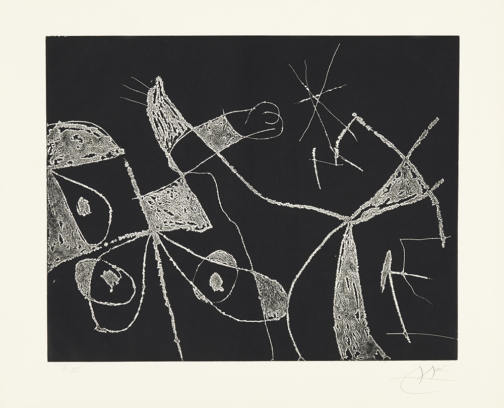 Joan Miró – Serie Mallorca - Negro y blanco VI, 1973 – Gravure à l'eau-forte