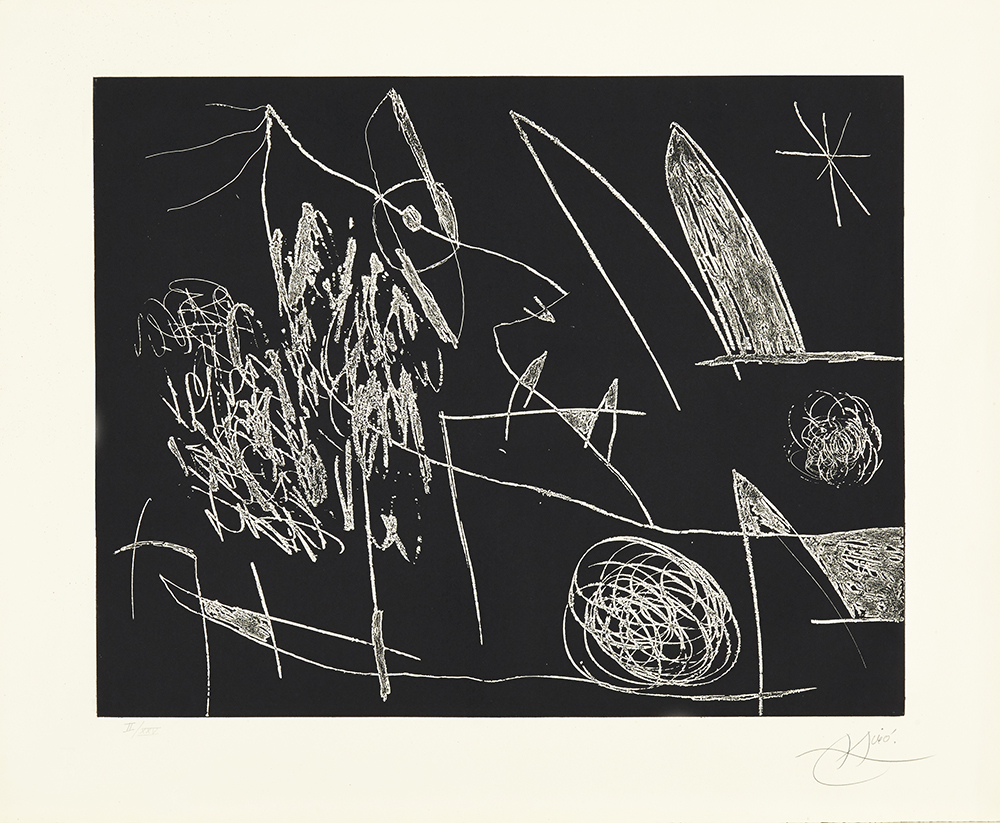 Joan Miró – Serie Mallorca - Negro y blanco VII, 1973 – Gravure à l'eau-forte