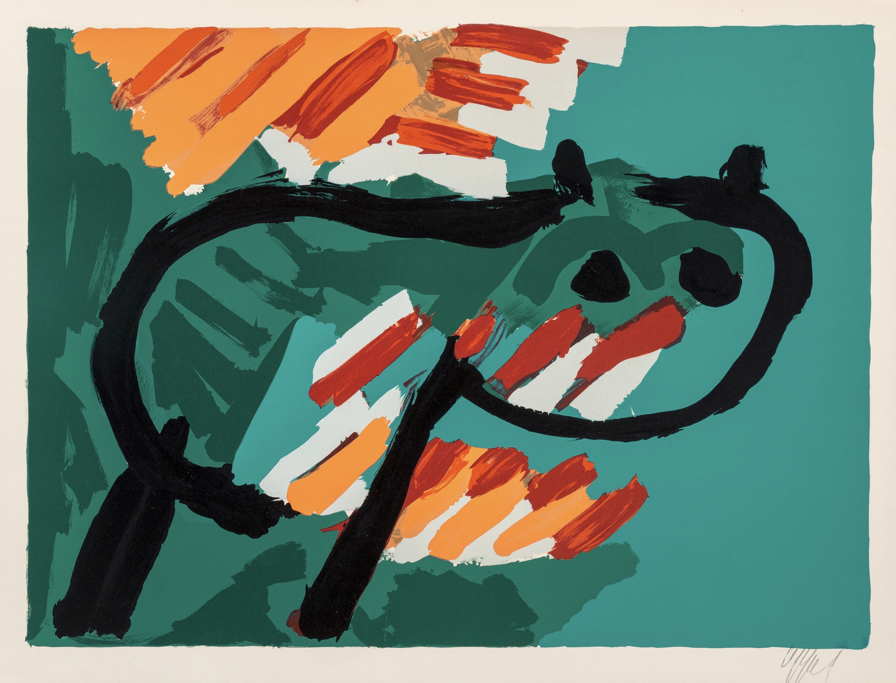 Karel Appel – Green Cat, 1979 – Lithograph
