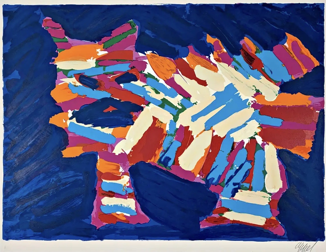Karel Appel – Blue Cat, 1979 – Lithograph