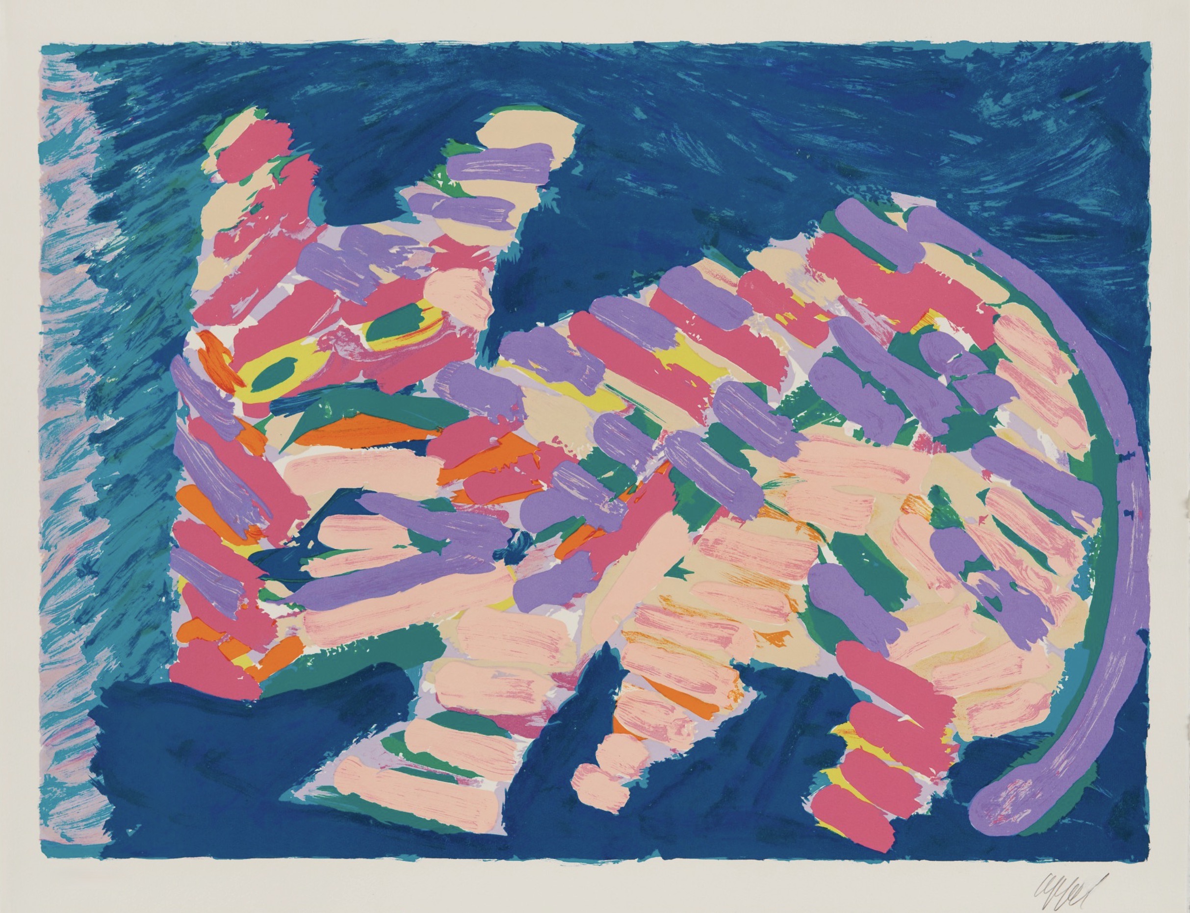 Karel Appel – Resting Cat, 1979 – Lithograph