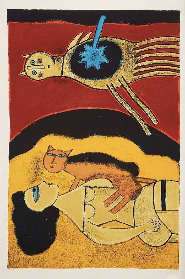 Guillaume Corneille – Blauer Stern, 1999 – Litografía