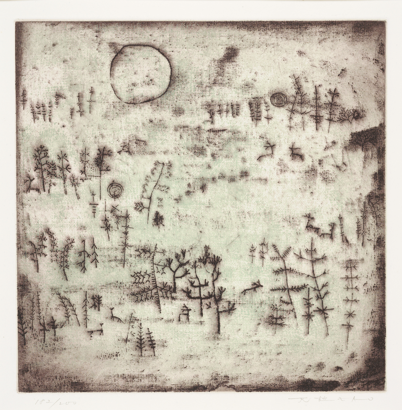 Zao Wou-Ki – Paysage au Soleil, 1950 – Gravure