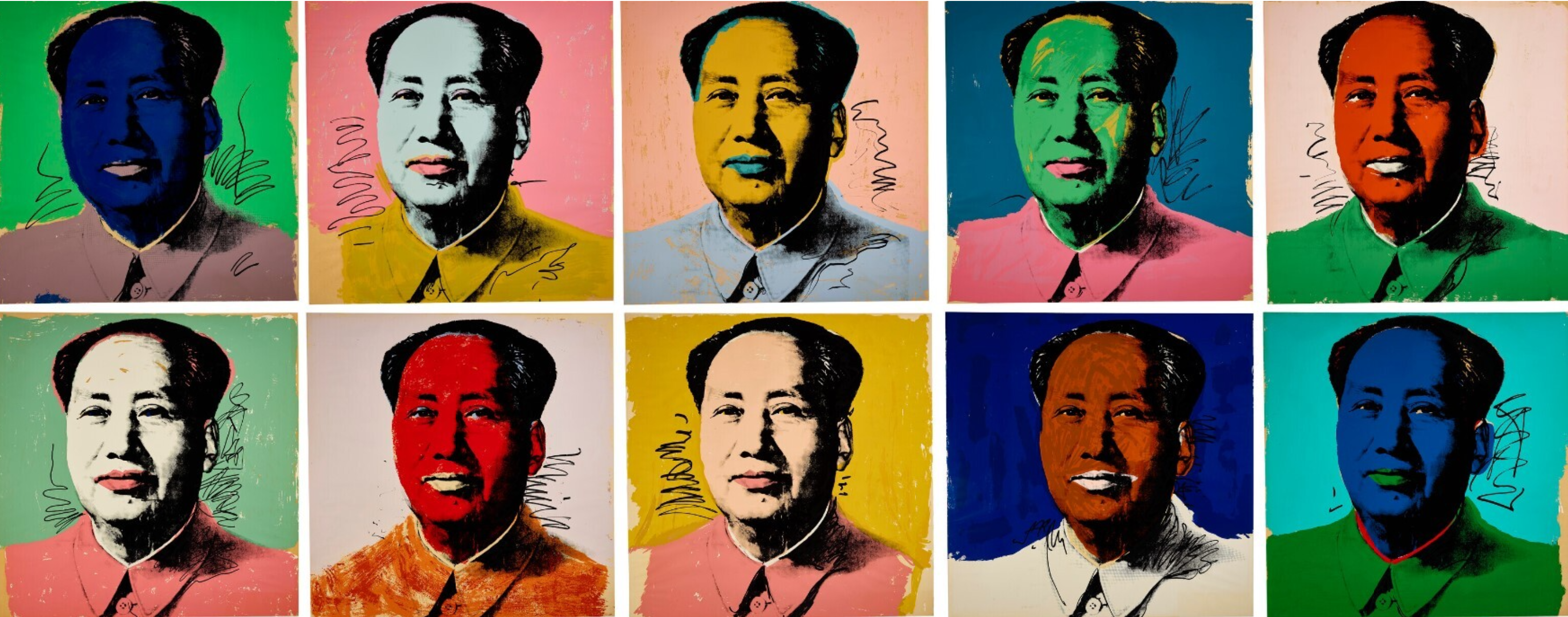 Andy Warhol – Mao (Complete Suite) (F. & S. 90-99), 1972 – Sérigraphie/Silkscreen