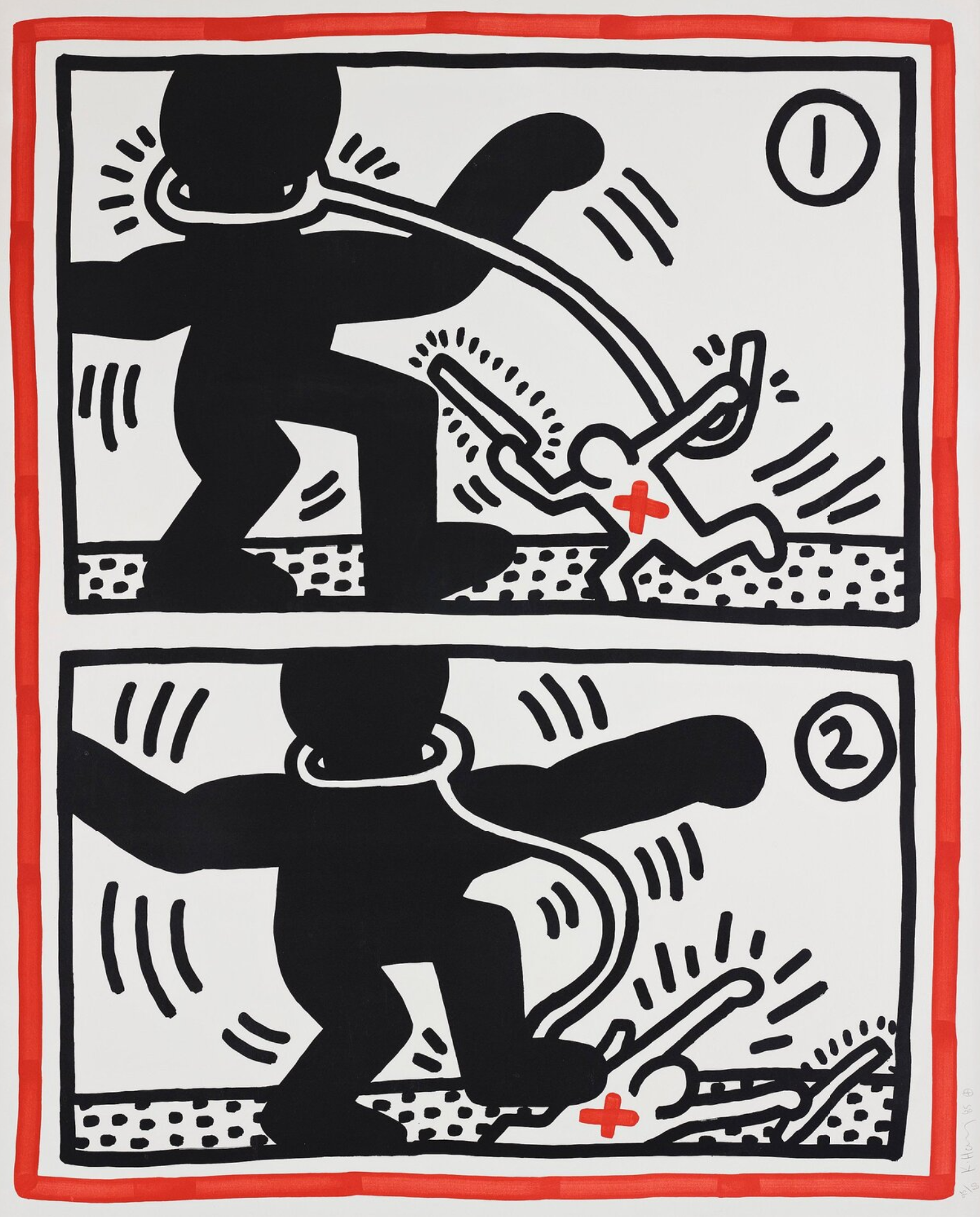 Keith Haring – Untitled 2 (from Free South Africa), 1985 – Litografía