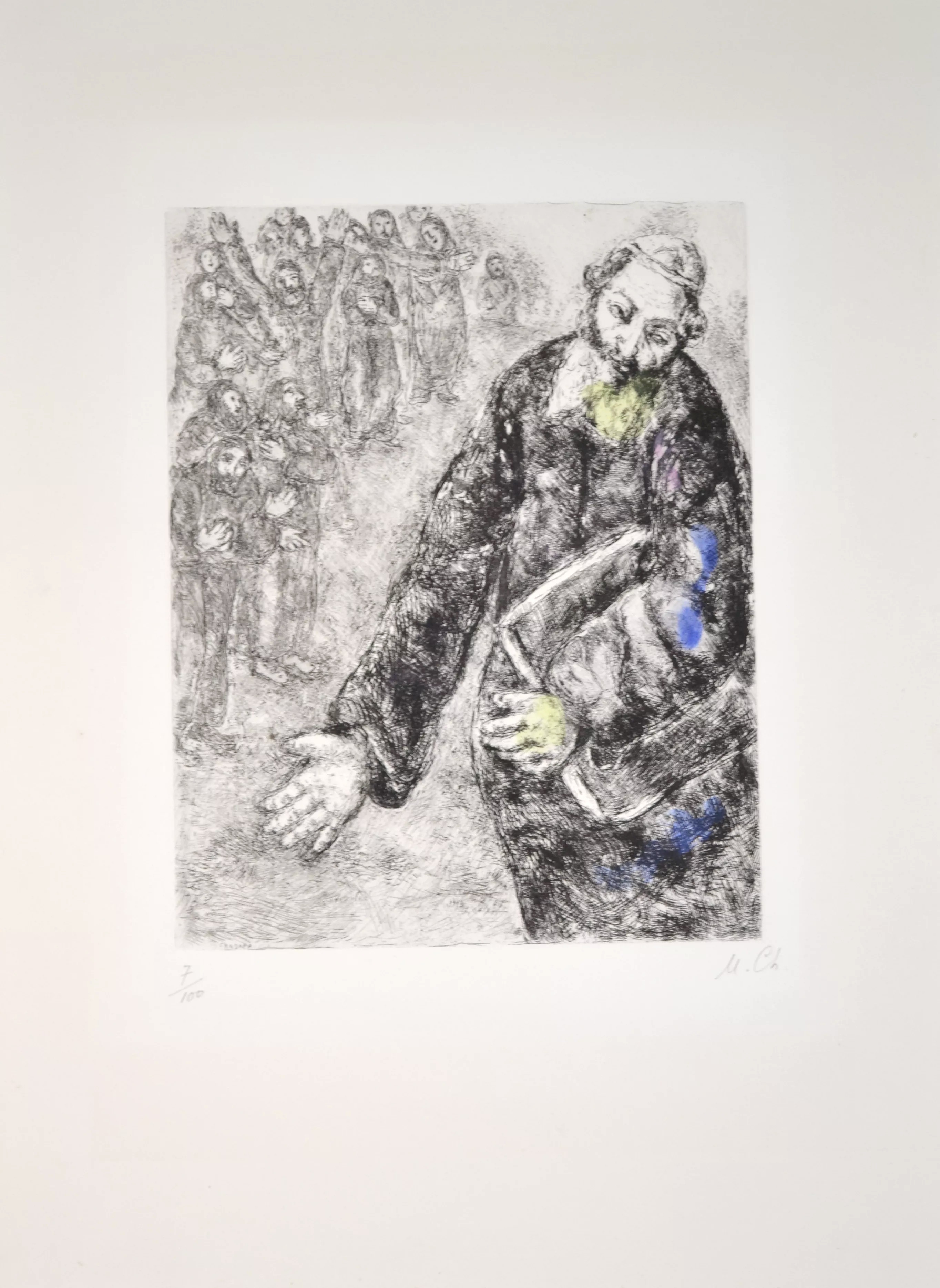 Marc Chagall – Joshua reading The Word Of The Law - MCH47, 1958 – Aguafuerte