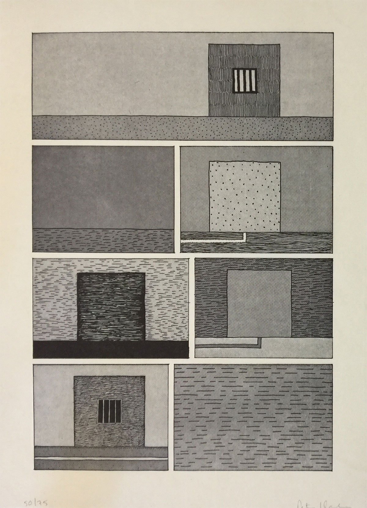 Peter Halley – Untitled (from the BAM III Portfolio), 1991 – Lithographie