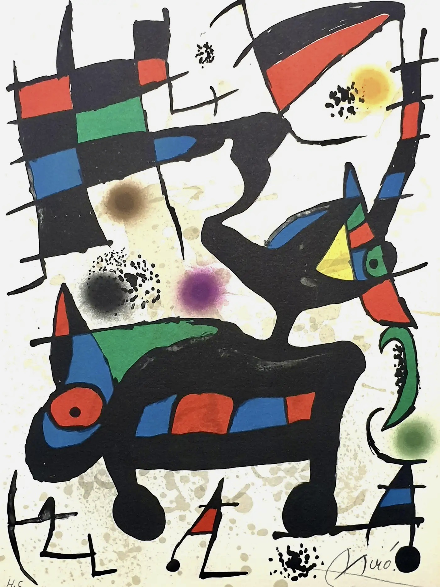 Joan Miró – Plate I from Oda à Joan Miró, 1973 – Lithographie