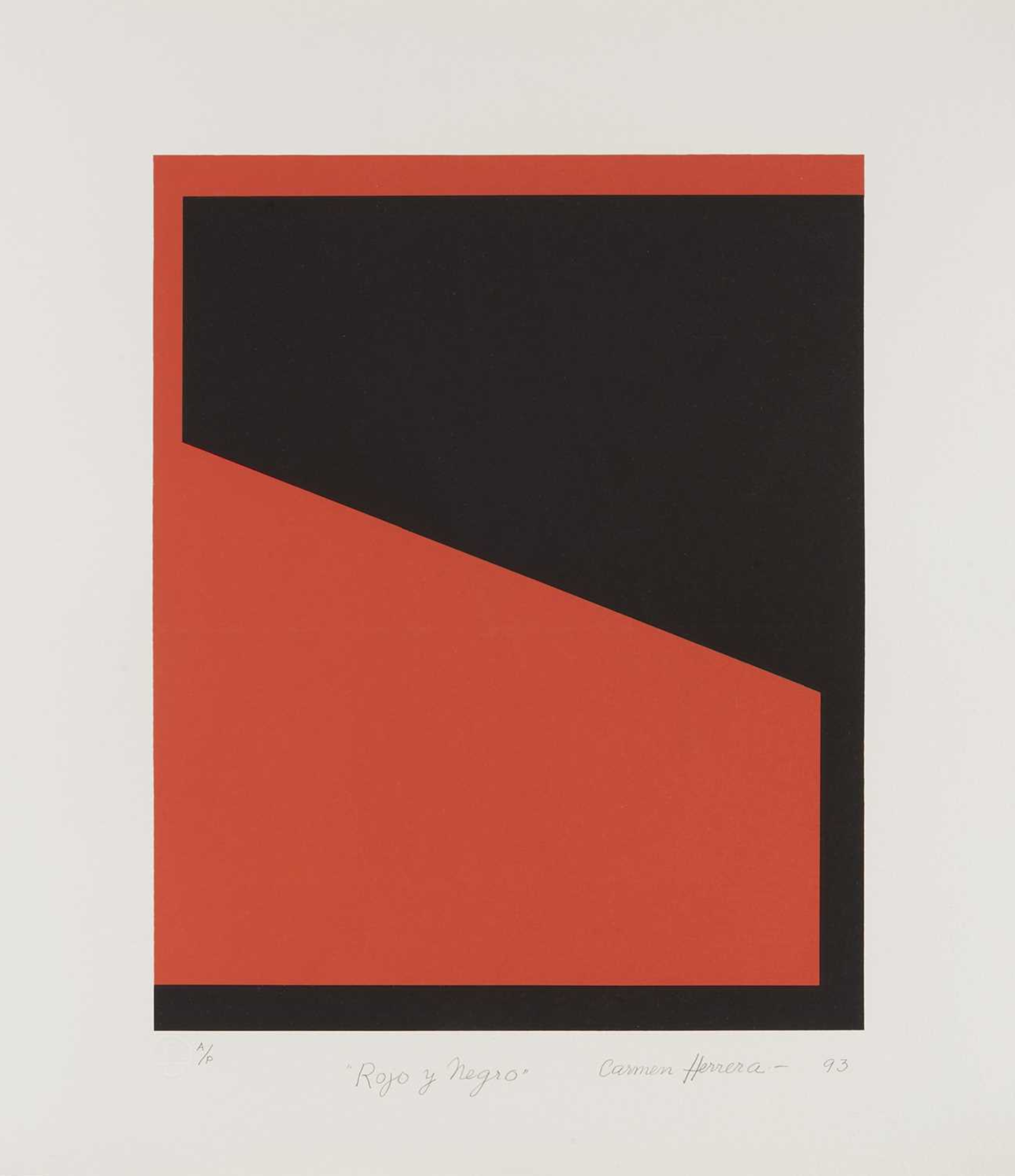 Carmen Herrera – Rojo y Negro (Red and Black), 1993 – Screen-print