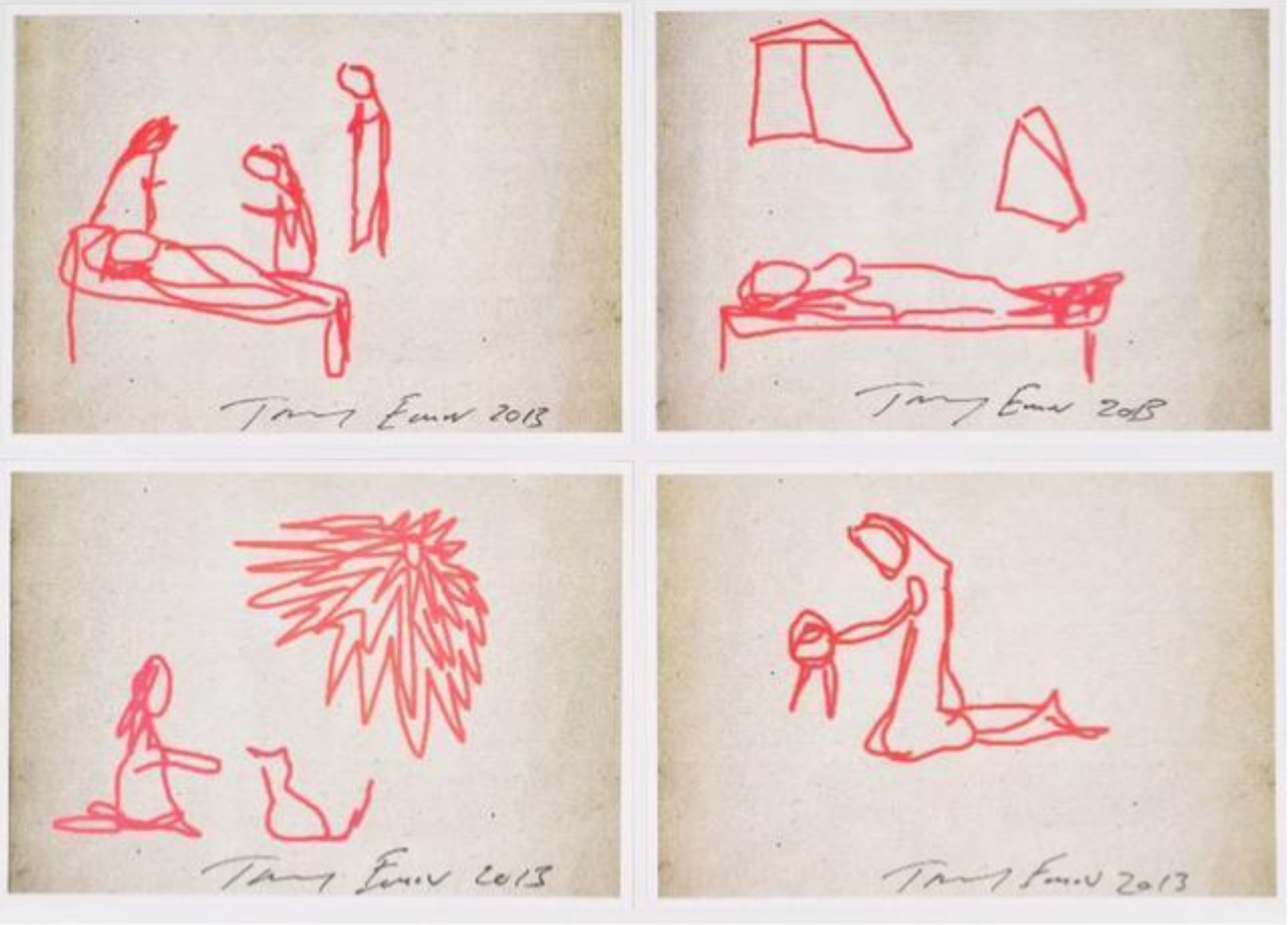 Tracey Emin – ipad Sketches - Nativity set of 5, 2013 – Impression Giclée