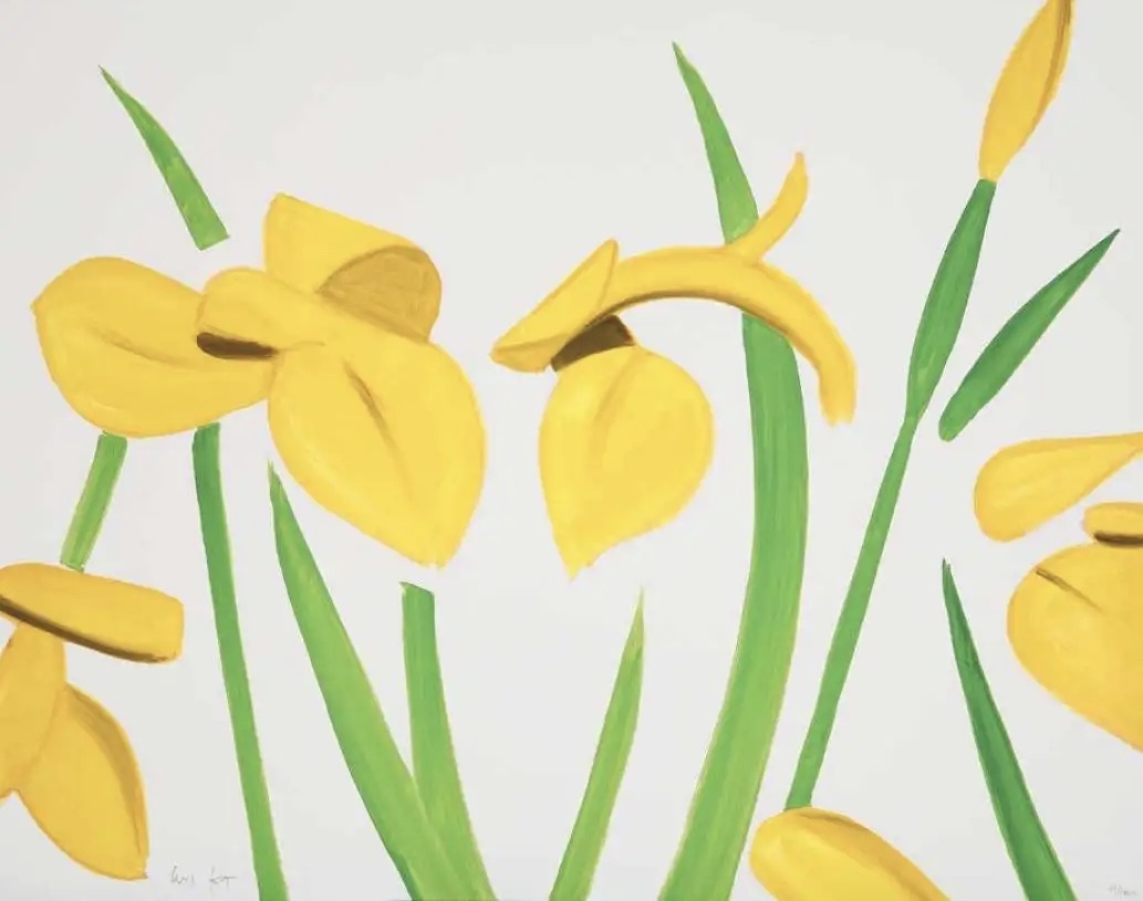 Alex Katz – Yellow Flags on White, 2023 – Archival Print
