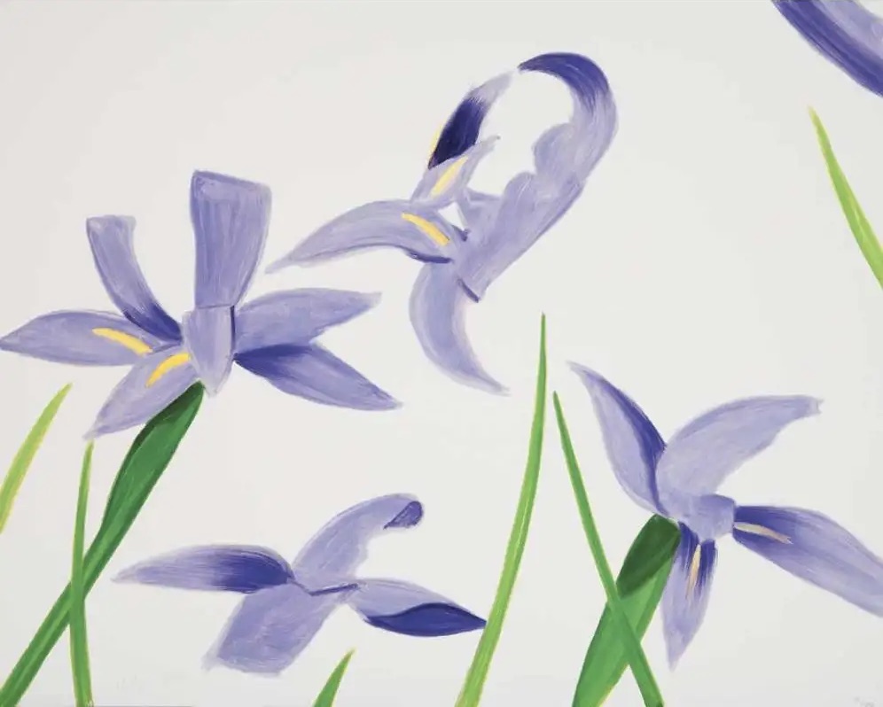 Alex Katz – Purple Irises on White, 2023 – Archival Print