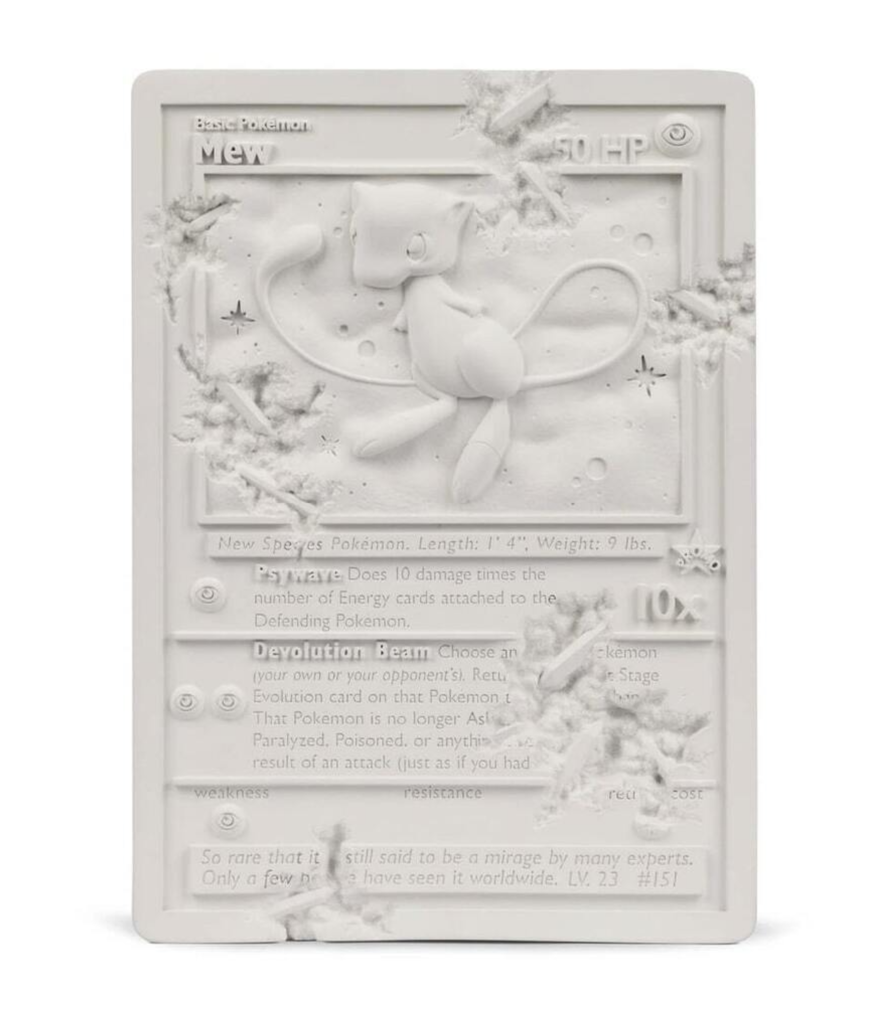 Daniel Arsham – White Crystallised Mew Card, 2021 – Mixed média
