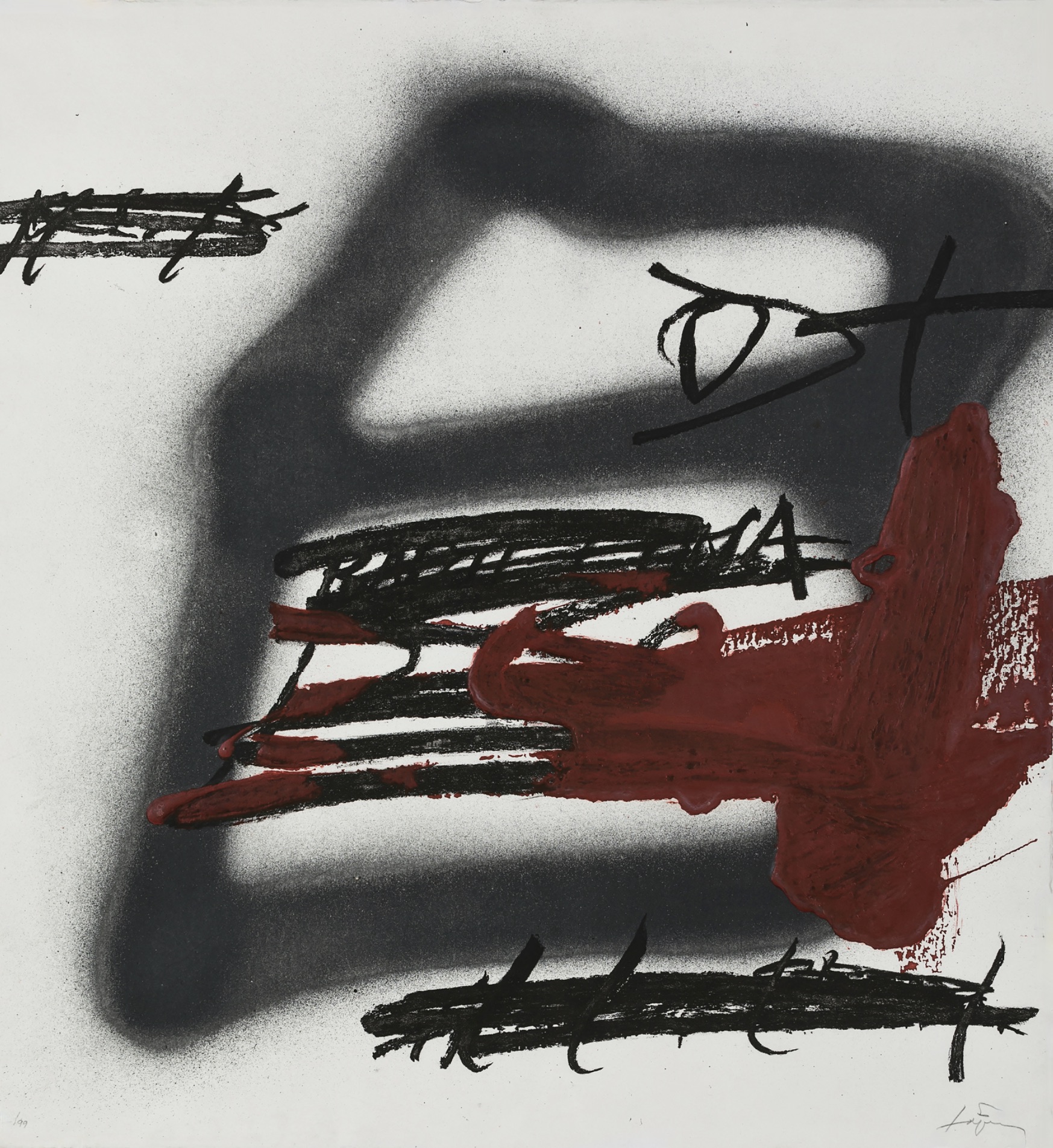 Antoni Tapies – Forma Ombrejada, 1987 – Radierung und Aquatinta