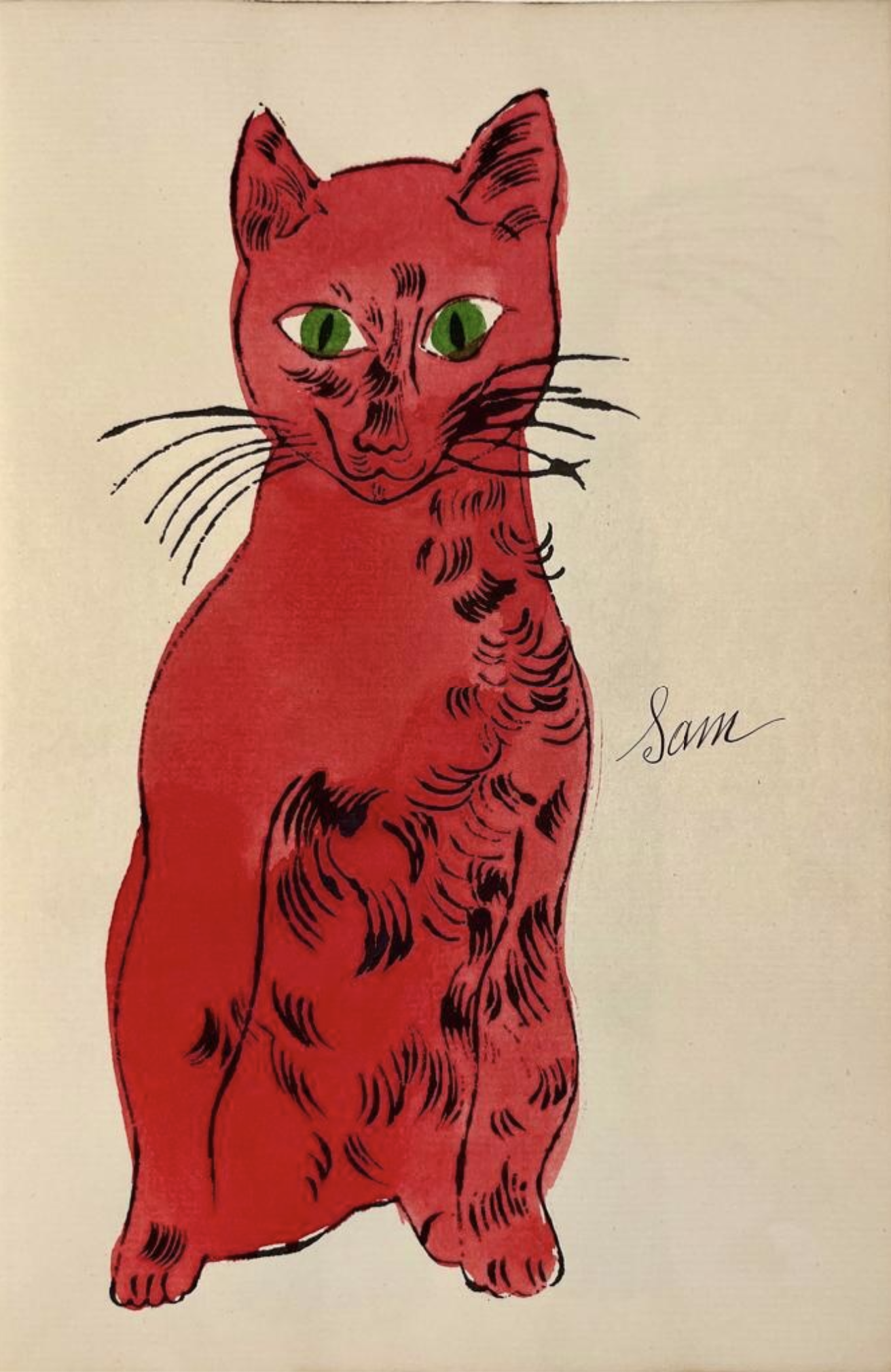Andy Warhol – 25 Cats Name[d] Sam and One Blue Pussy, IV.53B, ca. 1954 – Mischtechnik