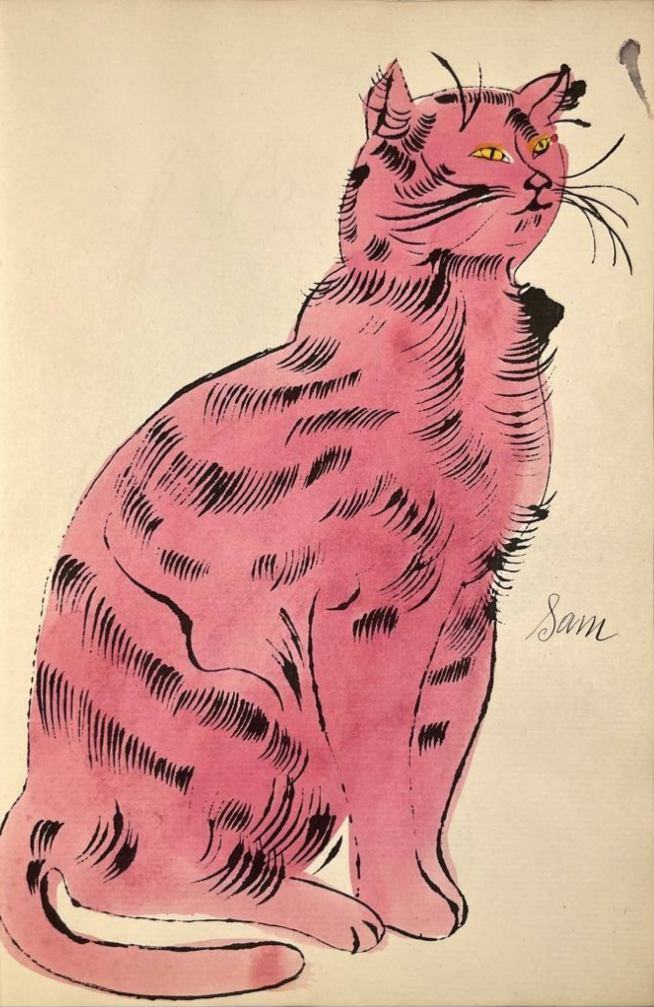 Andy Warhol – 25 Cats Name[d] Sam and One Blue Pussy, IV.56B, ca. 1954 – Mixed média
