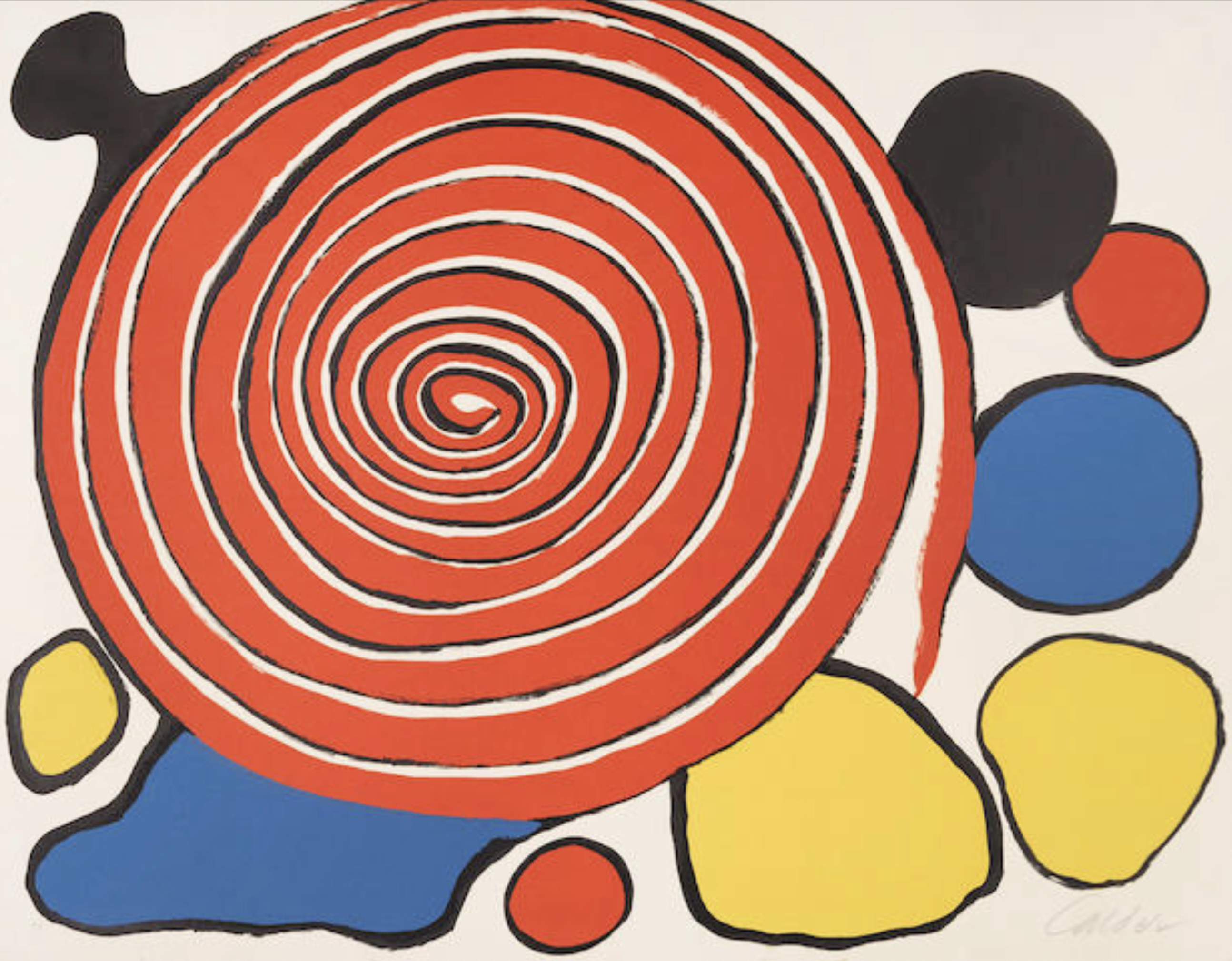 Alexander Calder – Untitled (Red Spiral), c. 1970 – Lithografie