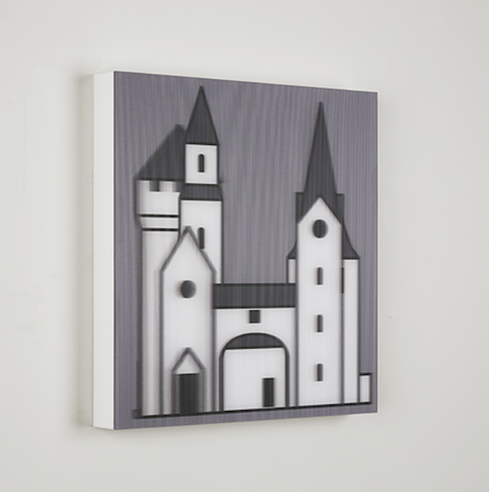 Julian Opie – Medieval Village 4, 2019 – Mixed média