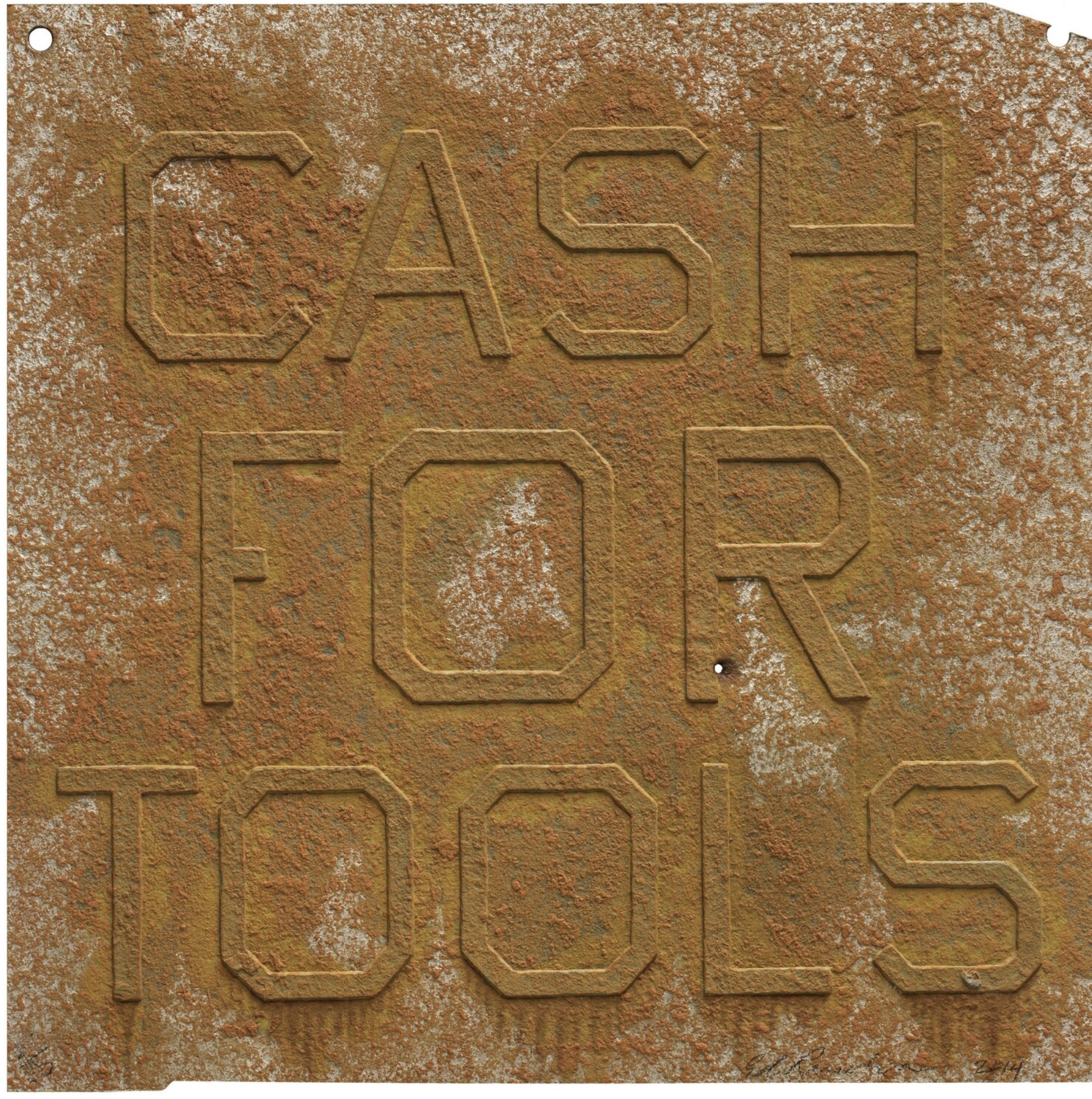 Ed Ruscha – Cash for Tolls 2 (from Rusty Signs), 2014 – Técnica mixta