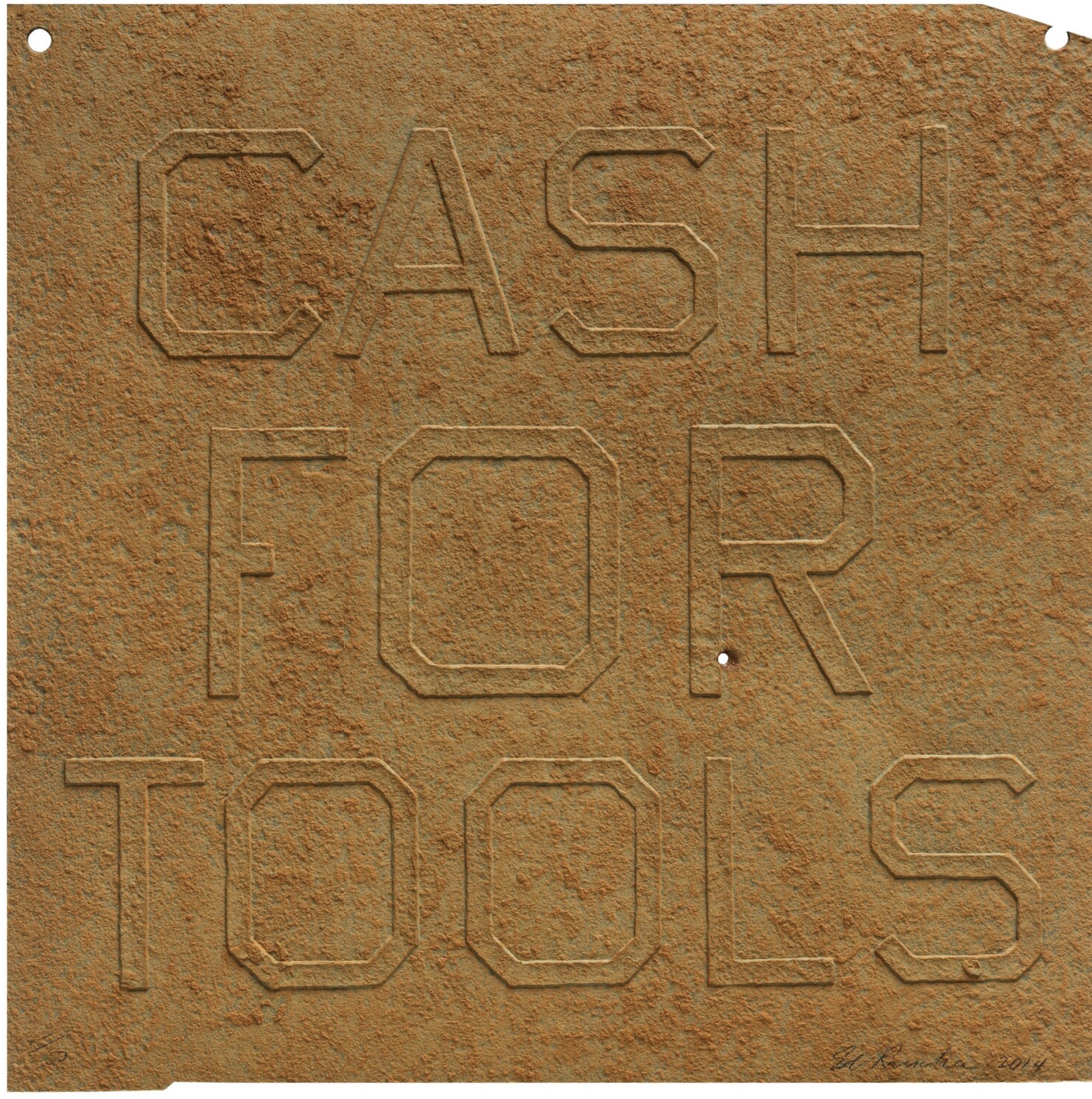 Ed Ruscha – Cash for Tolls 1 (from Rusty Signs), 2014 – Mischtechnik
