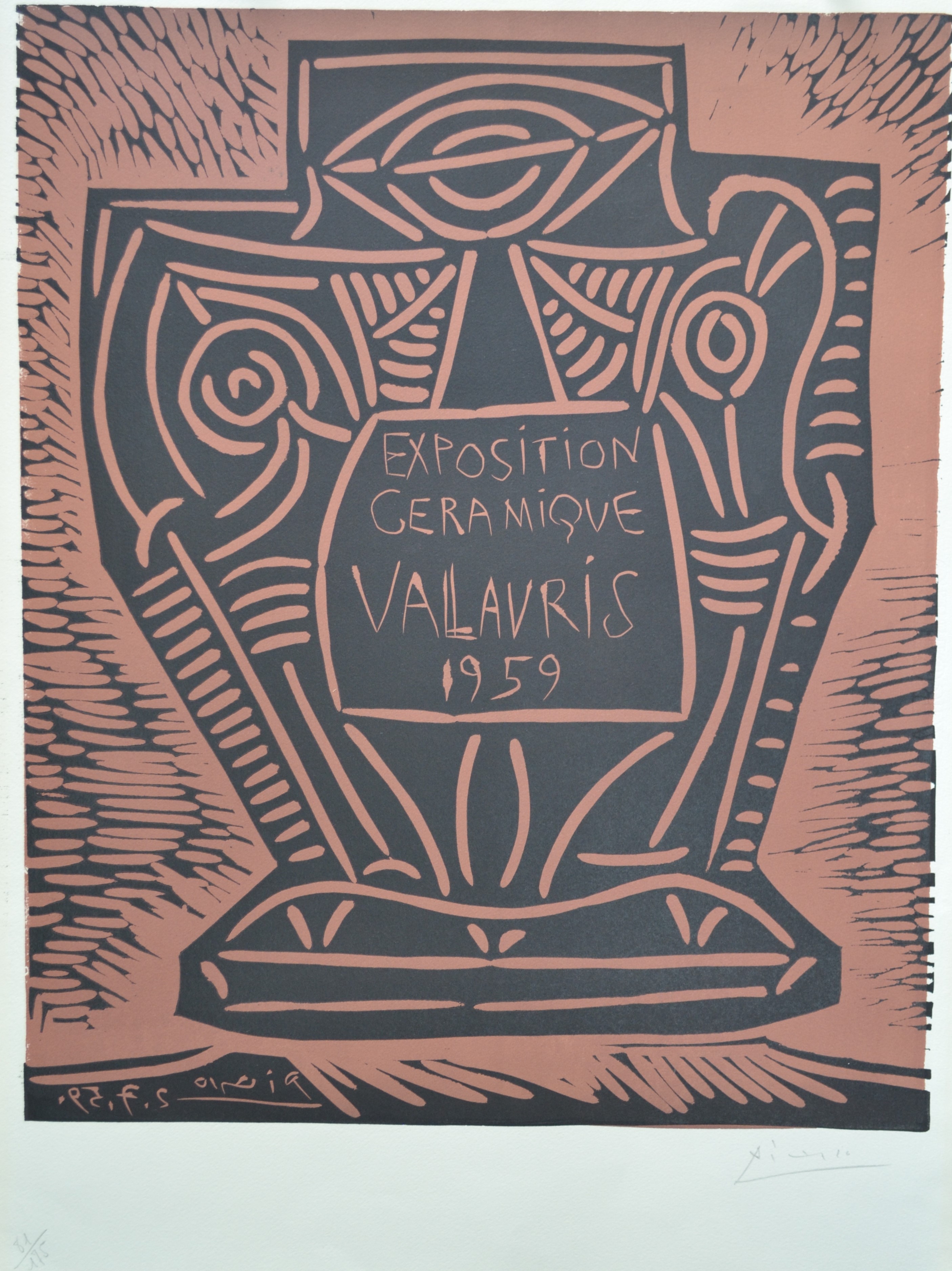 Pablo Picasso – Exposition Céramique Vallauris - B1286, 1959 – Linosnede